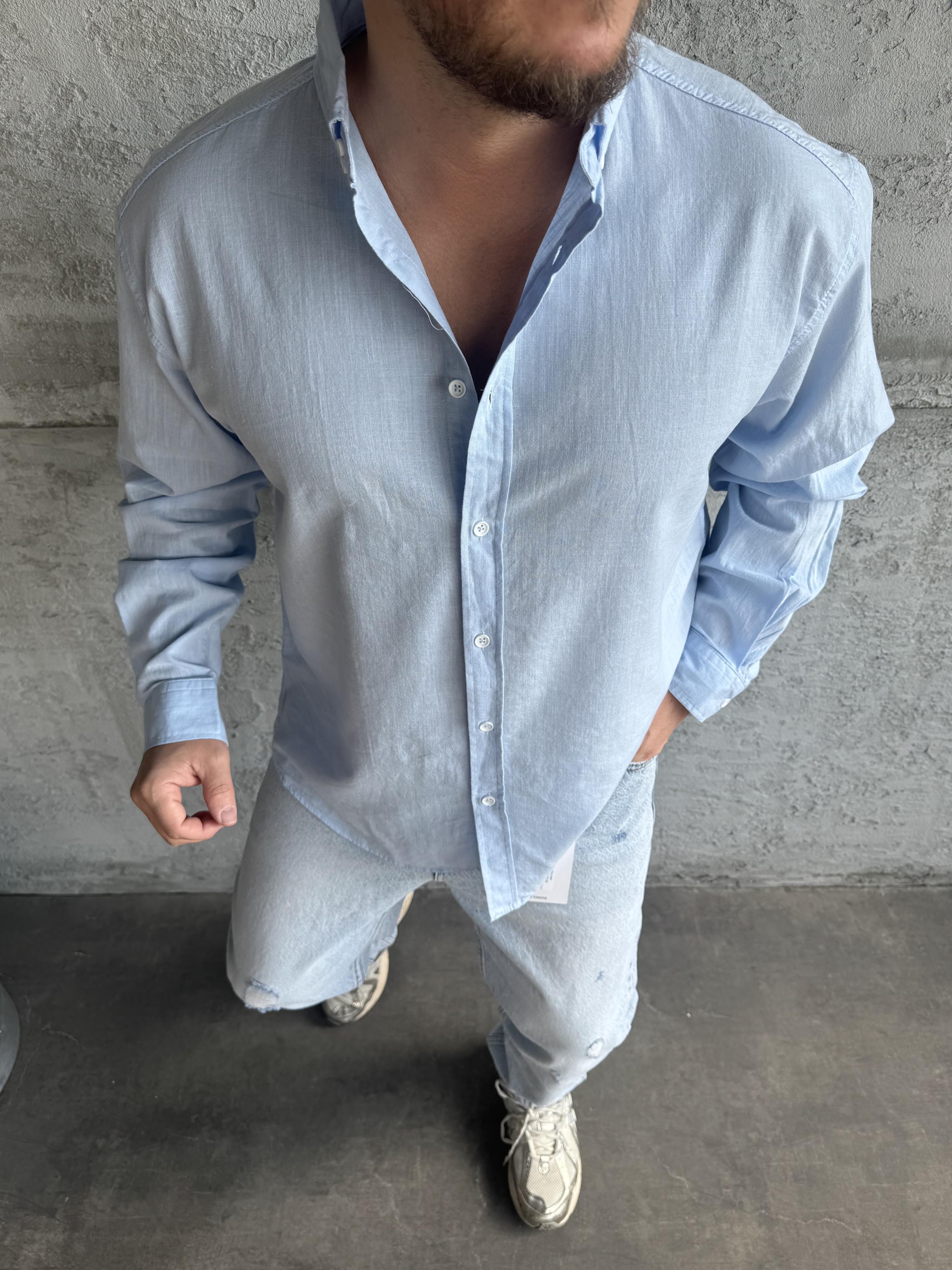 Mavi Fresh Keten Basic Gömlek