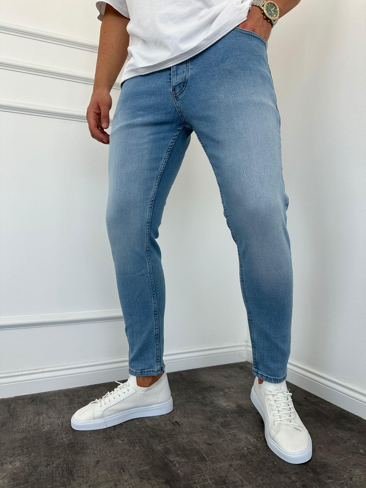Mavi Taşlı Slimfit Jean