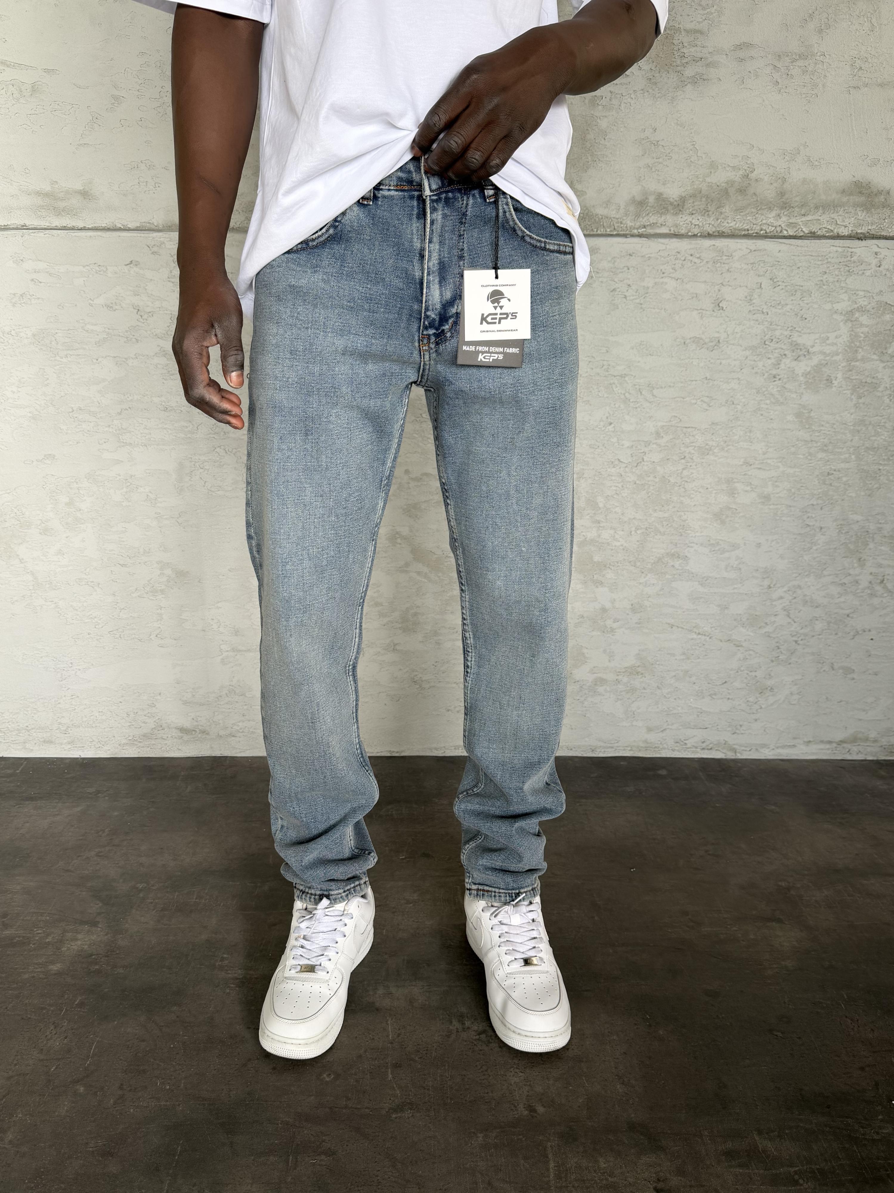 Mavi Yıkamalı Likralı Regular Fit Jean