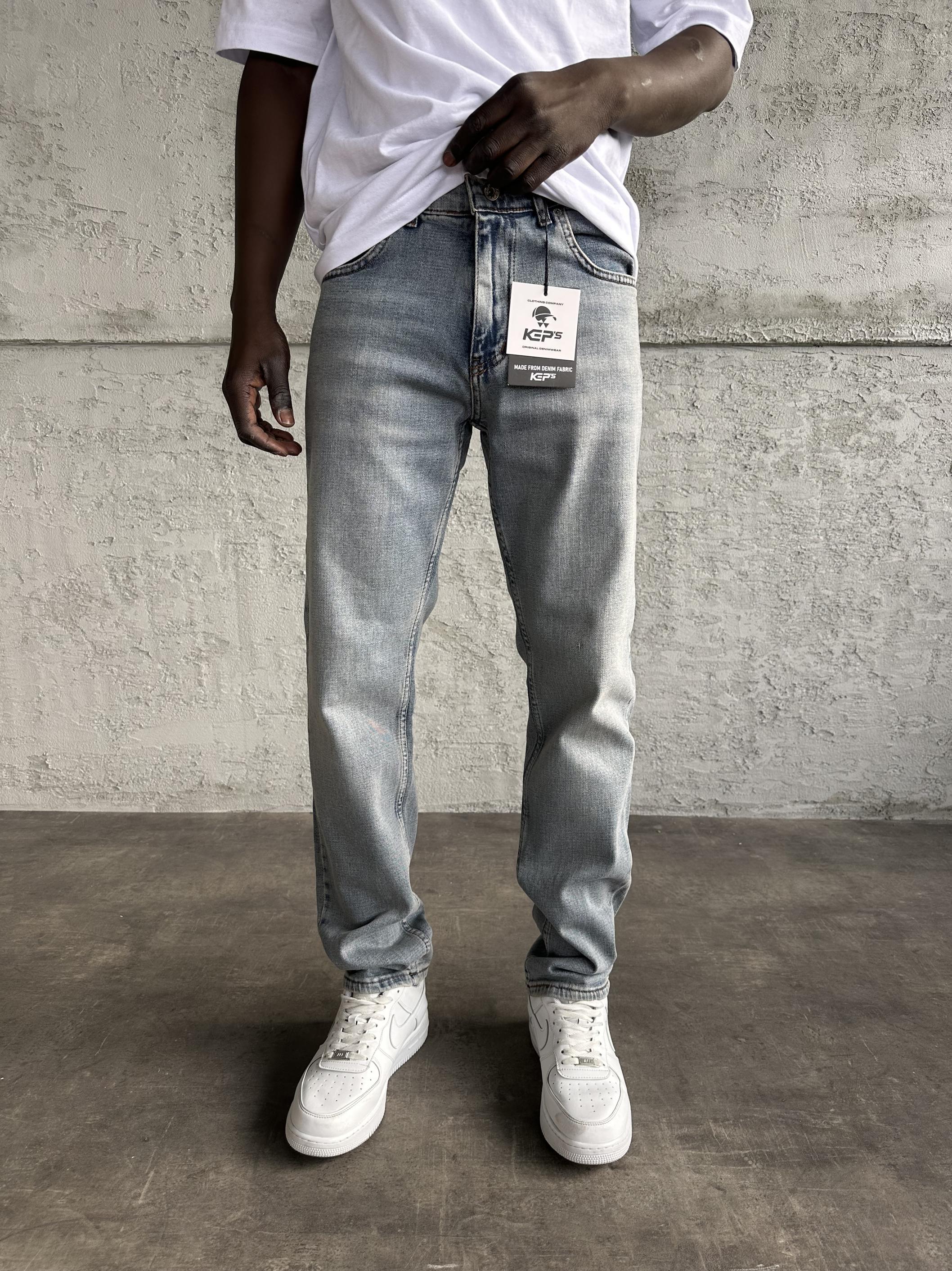 Mavi Yıkamalı Likralı Regular Fit Jean