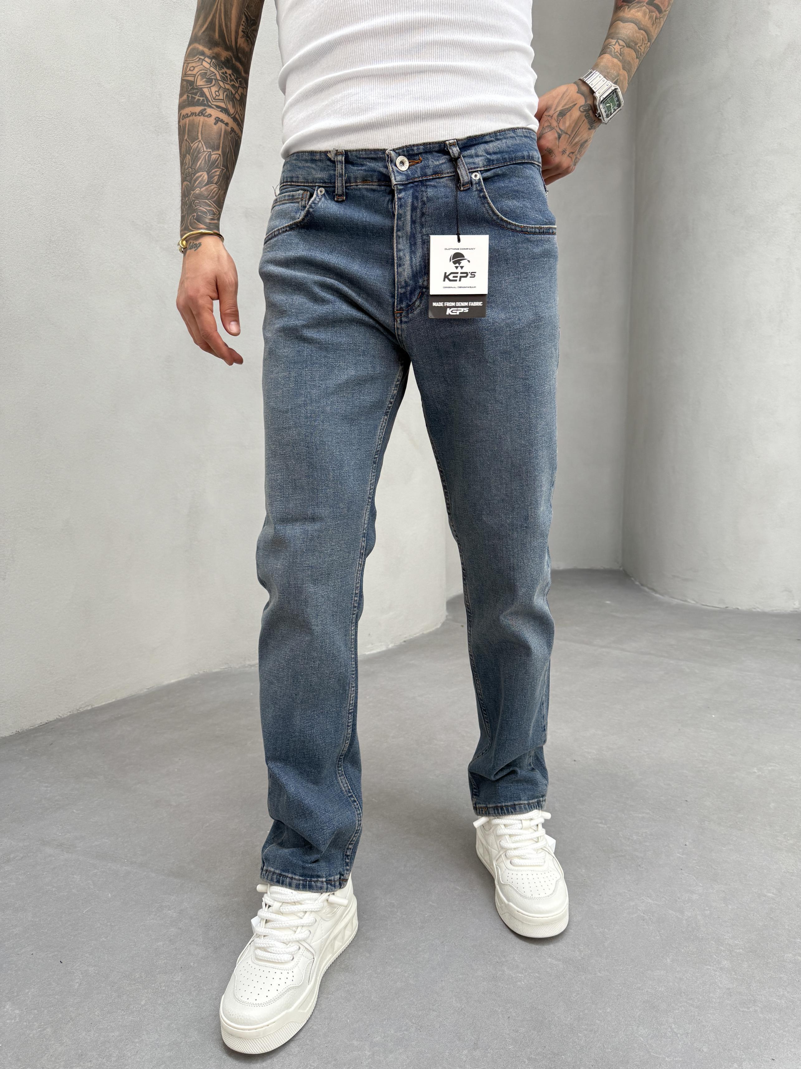 Mavi Yıkamalı Regular Fit Jean