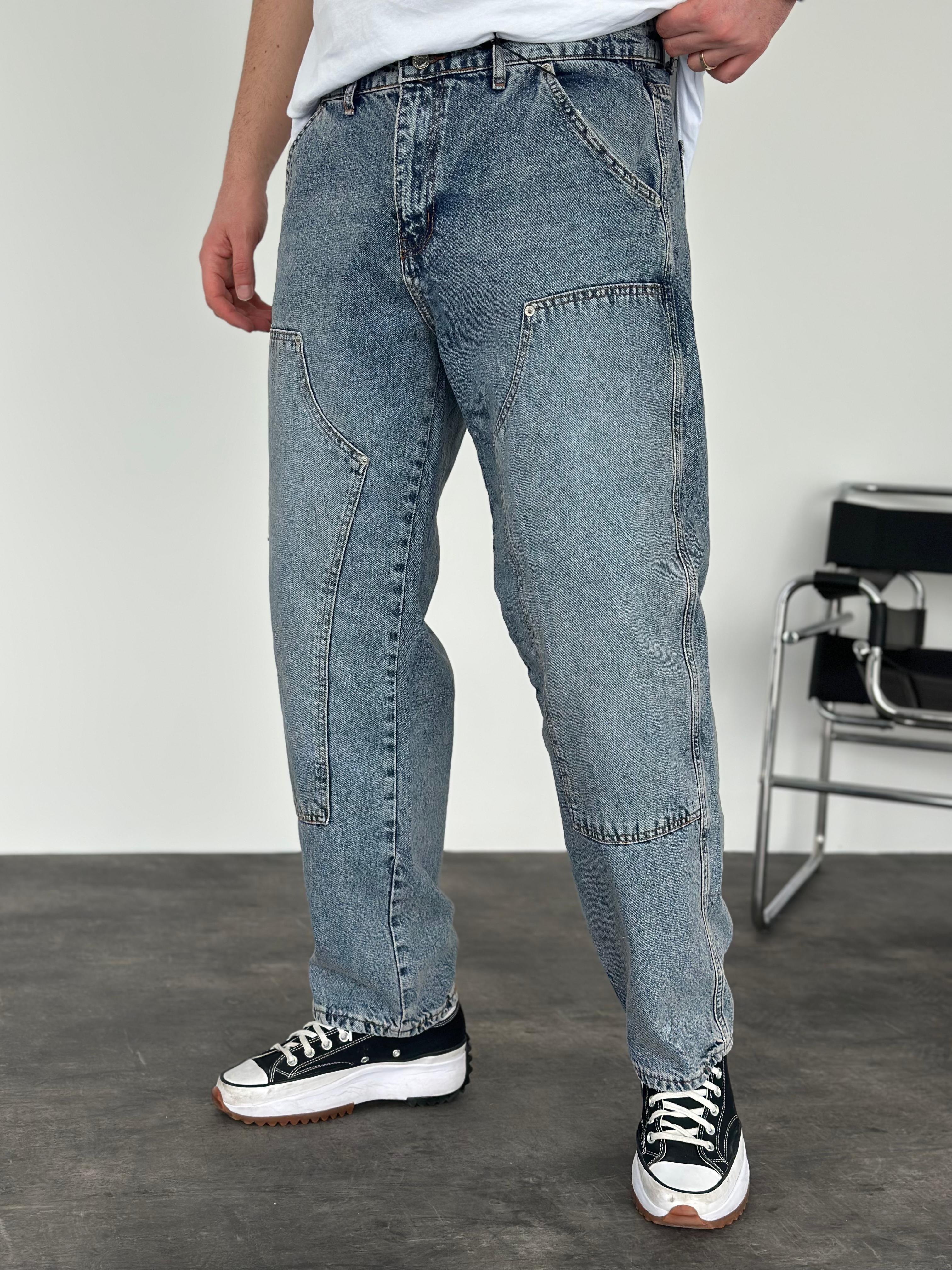 Mavi Yıkamalı Relax Baggy Jean