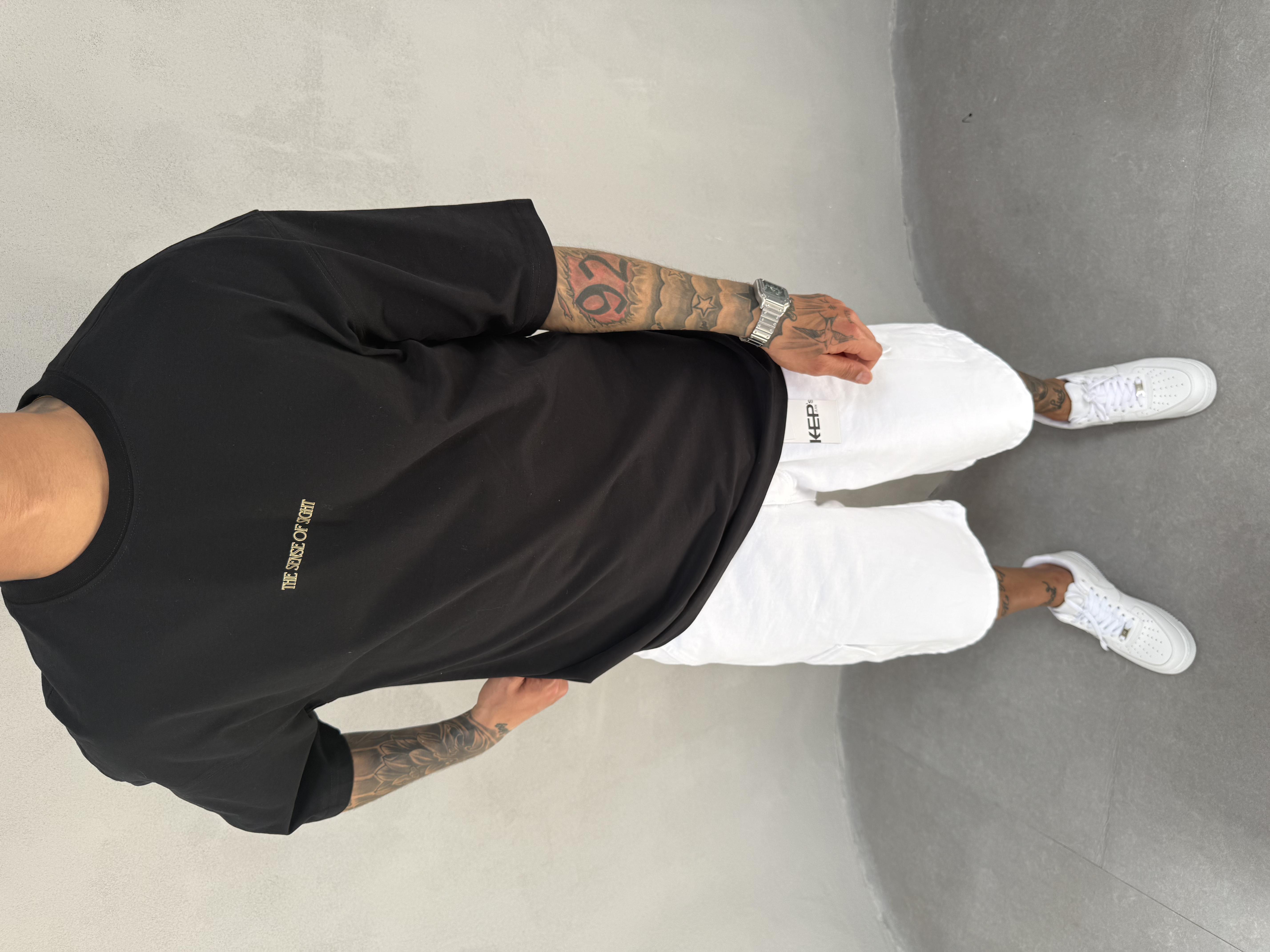 Siyah Oversize Baskılı T-Shirt