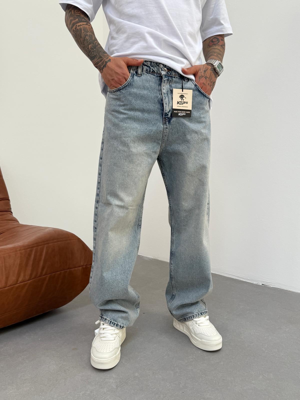 Yıkamalı Relax Baggy Jean