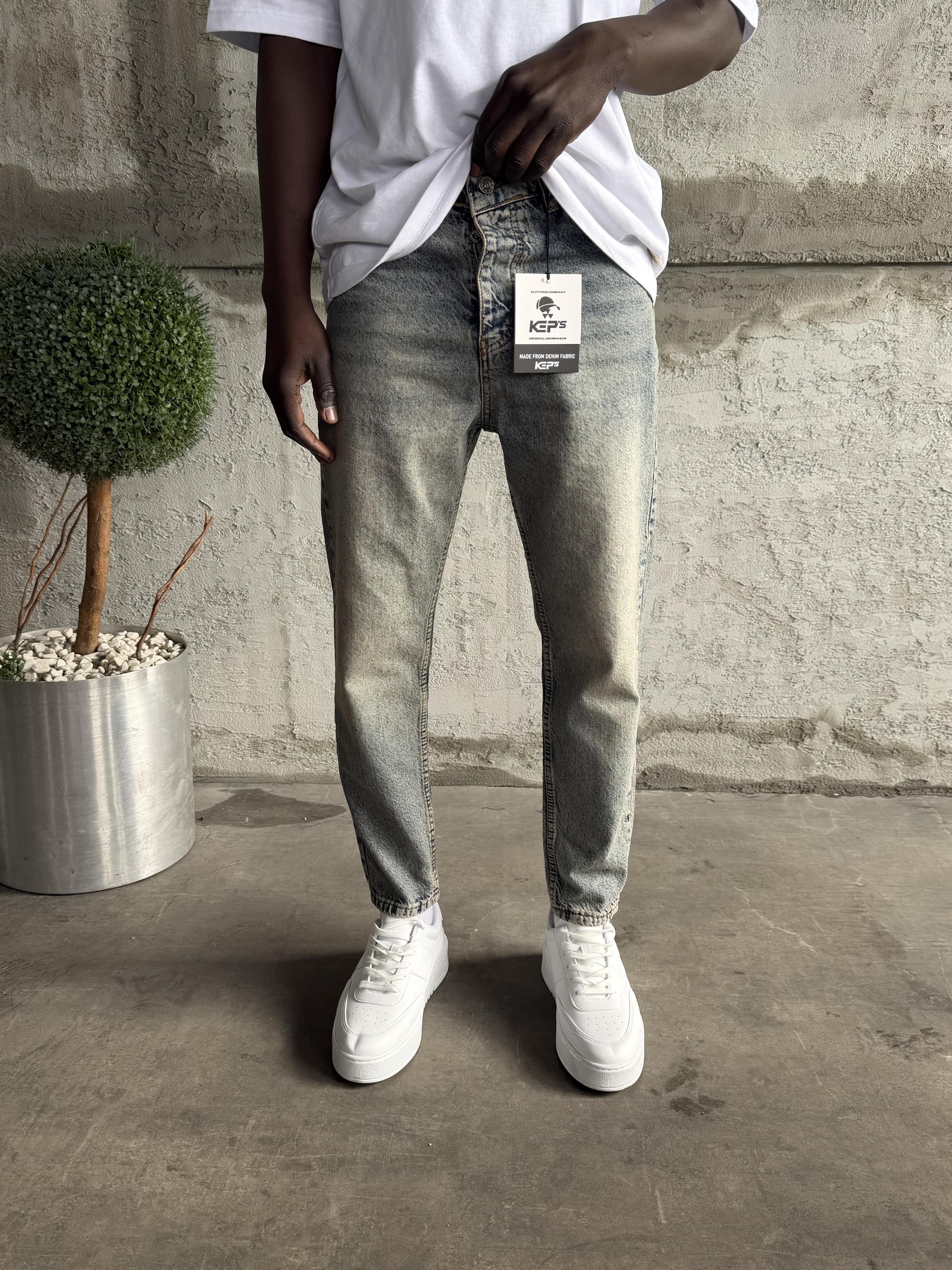 Yıkamalı Taşlamalı Boyfriend Jean