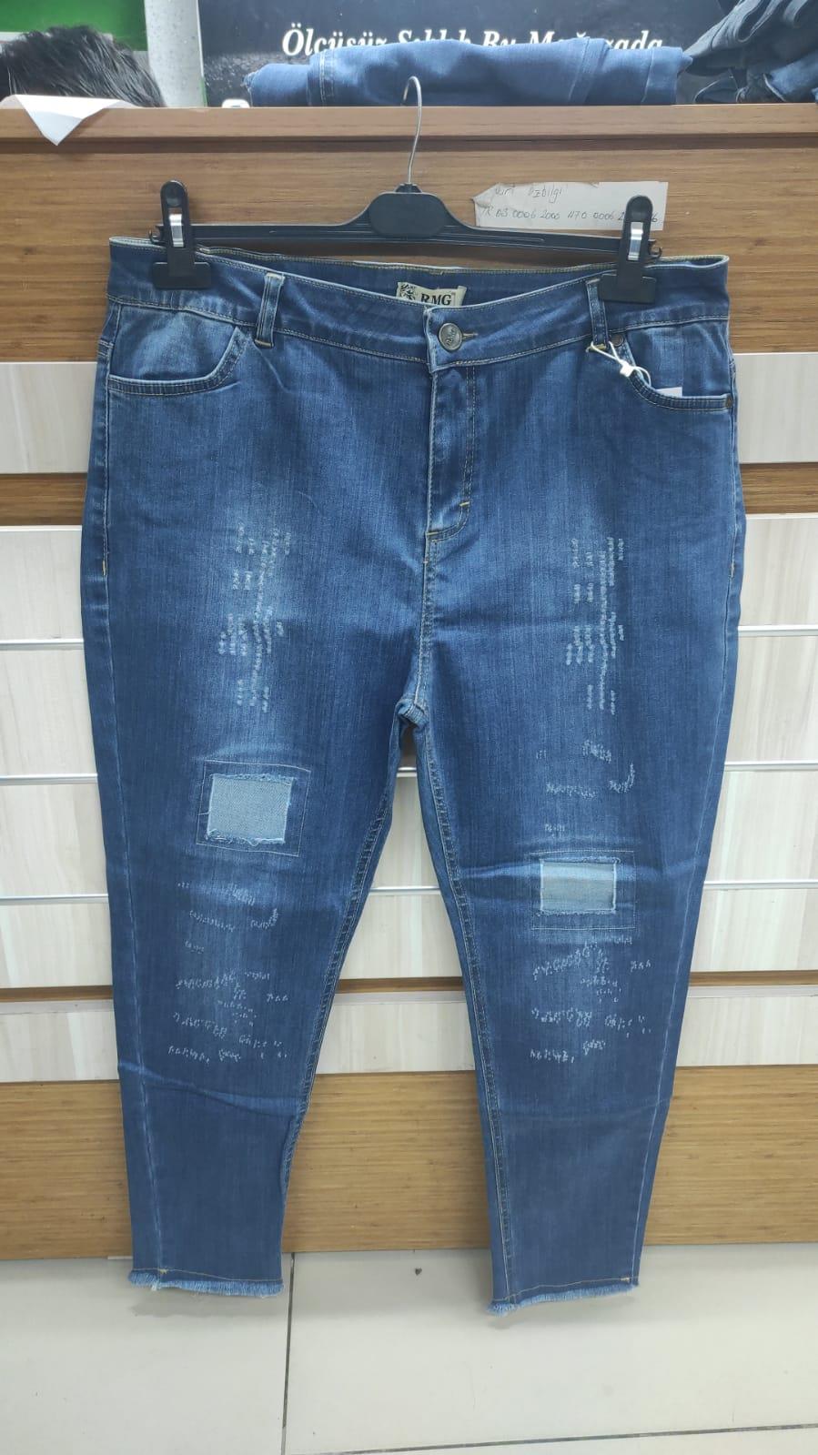 Bayan Yırtıklı Bayan Kot Pantolon  MAVİ002