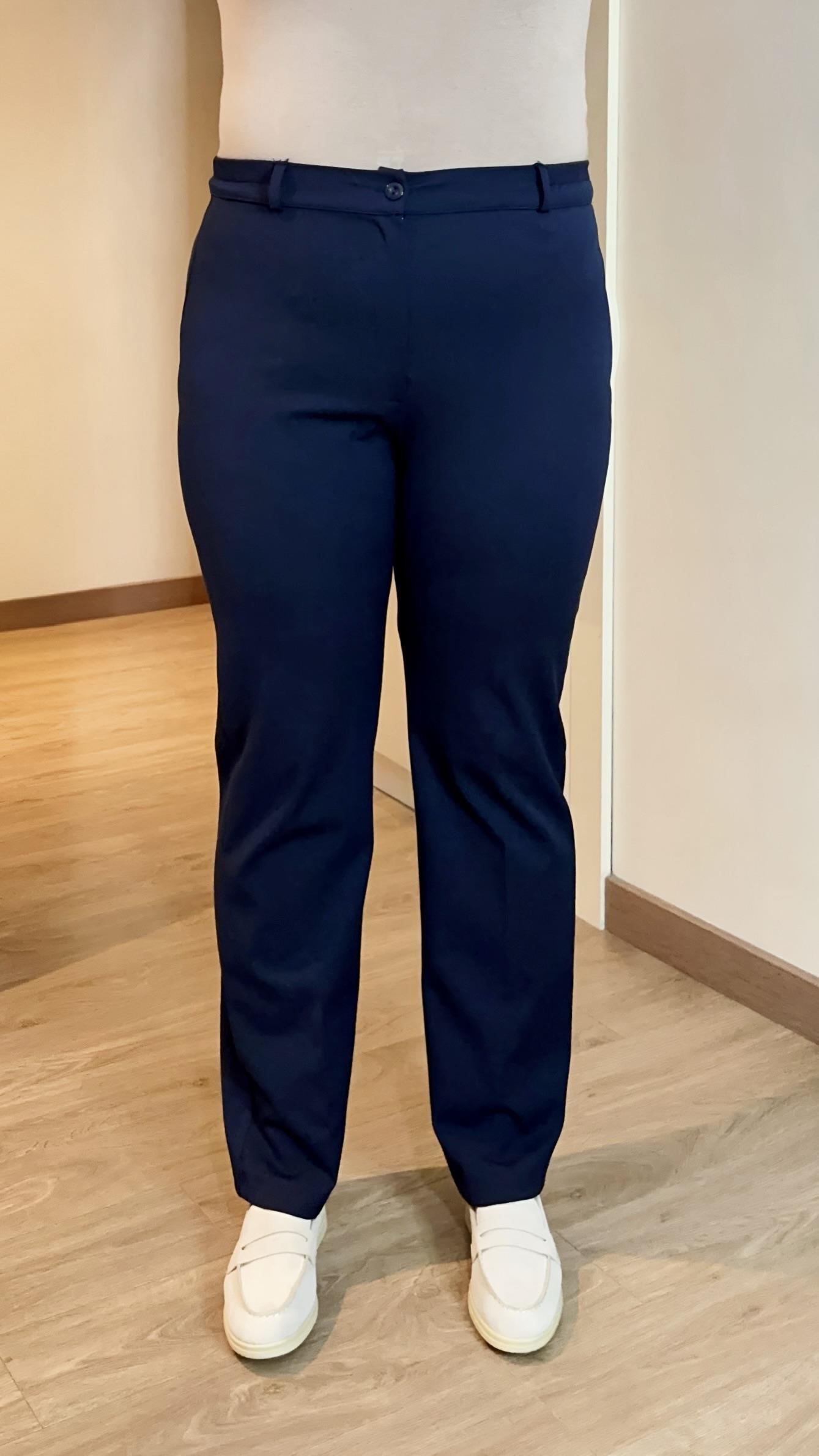 Beli Lastikli Büyük Beden Gabardin Geniş Paça Pantolon Lacivert