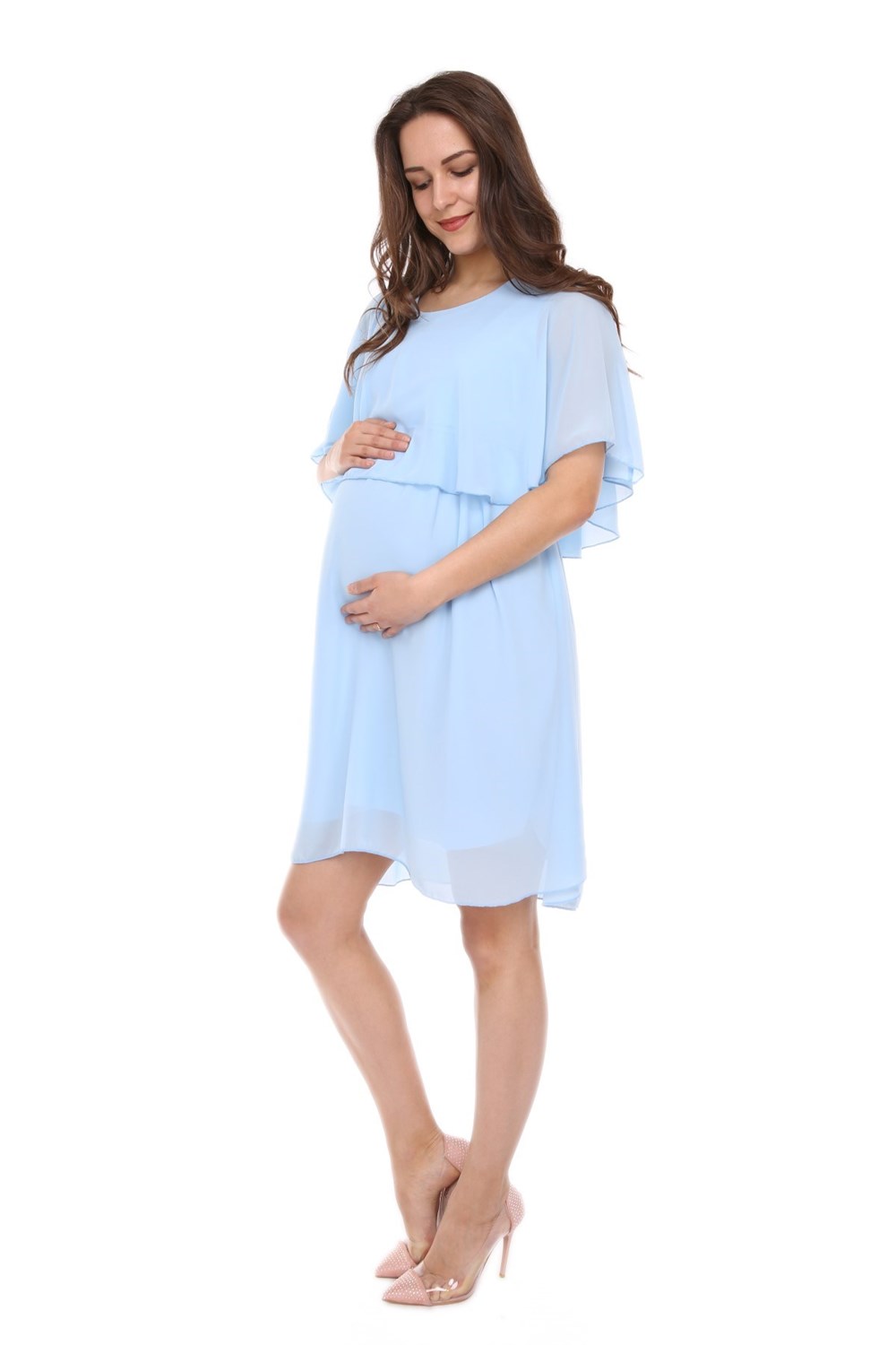 Büyük Beden Gör-Sin BabyShower Hamile Elbise Bebe Mavi en uygun fiyatlar  yüksek Kalite | rotarz.com