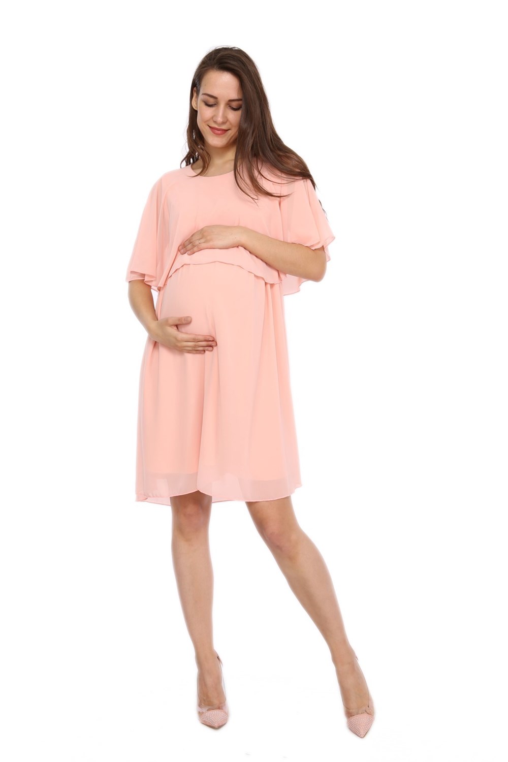 Büyük Beden Gör-Sin BabyShower Hamile Elbise Pudra en uygun fiyatlar yüksek  Kalite | rotarz.com