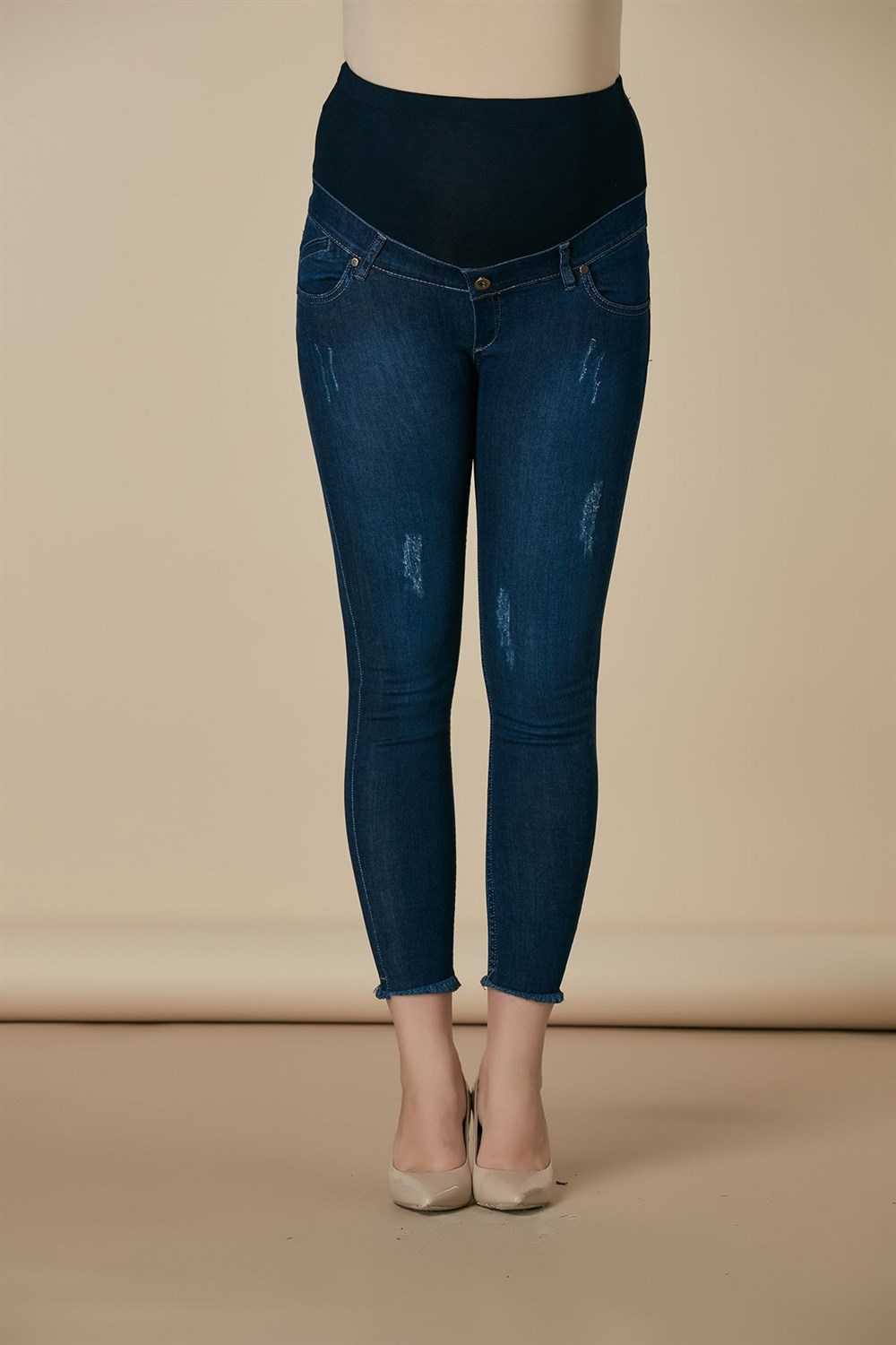 Büyük Beden Gör-Sin Hamile Slim Fit Yırtıklı Bilek Paça Pantolon Lacivert  en uygun fiyatlar yüksek Kalite | rotarz.com