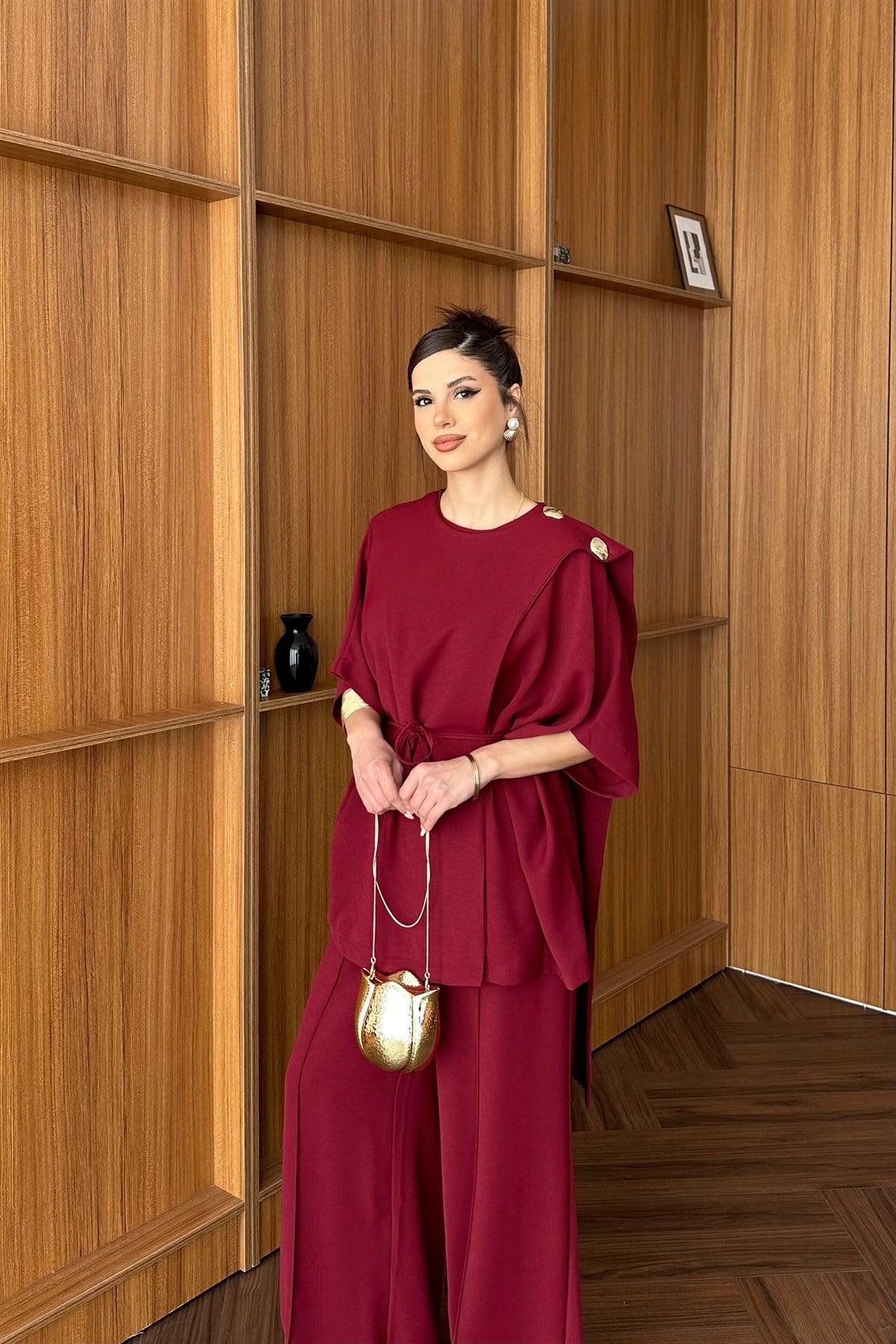 Apoletli Pantolon Takım - BORDO