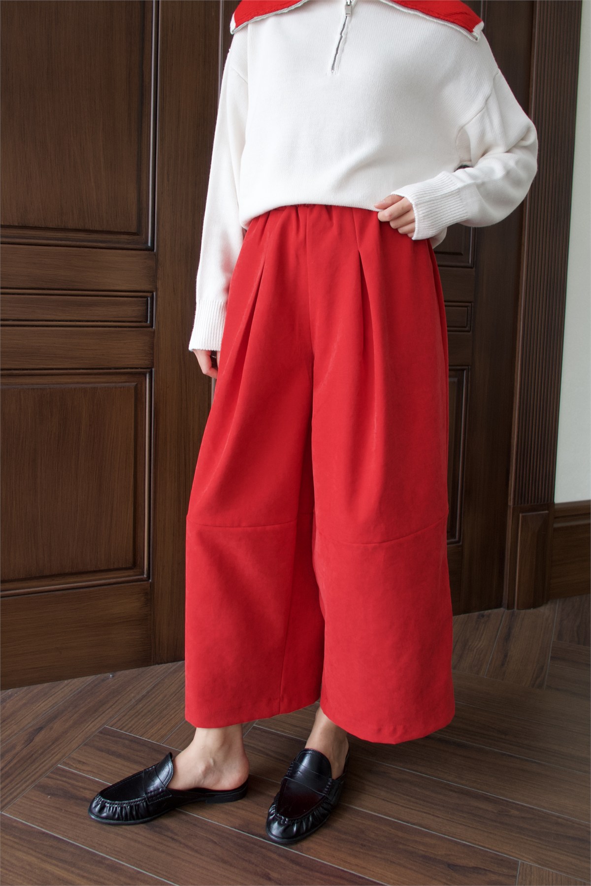 Gabardin Pantolon - KIRMIZI