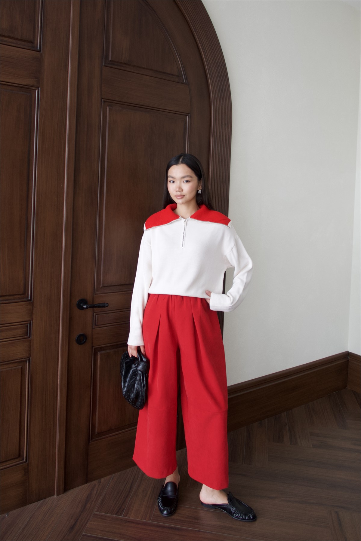 Gabardin Pantolon - KIRMIZI