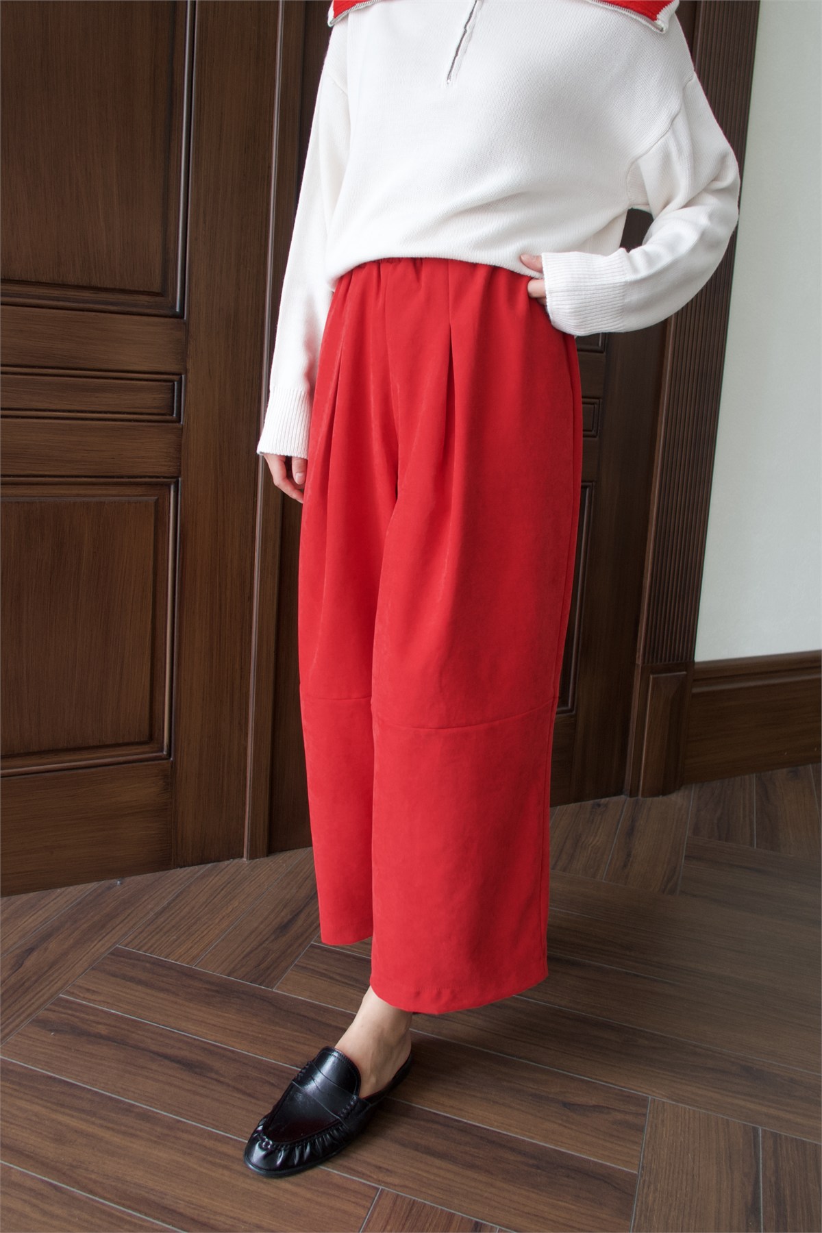Gabardin Pantolon - KIRMIZI