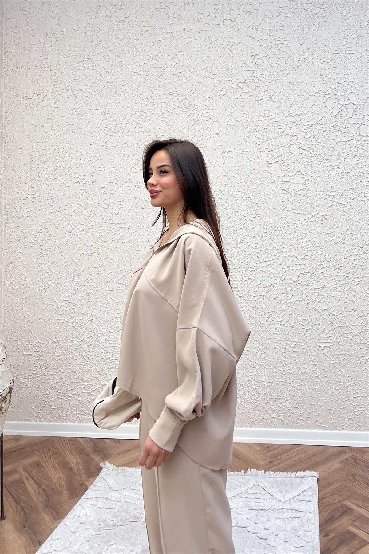 Kapüşonlu Pantolon Takım - TAŞ