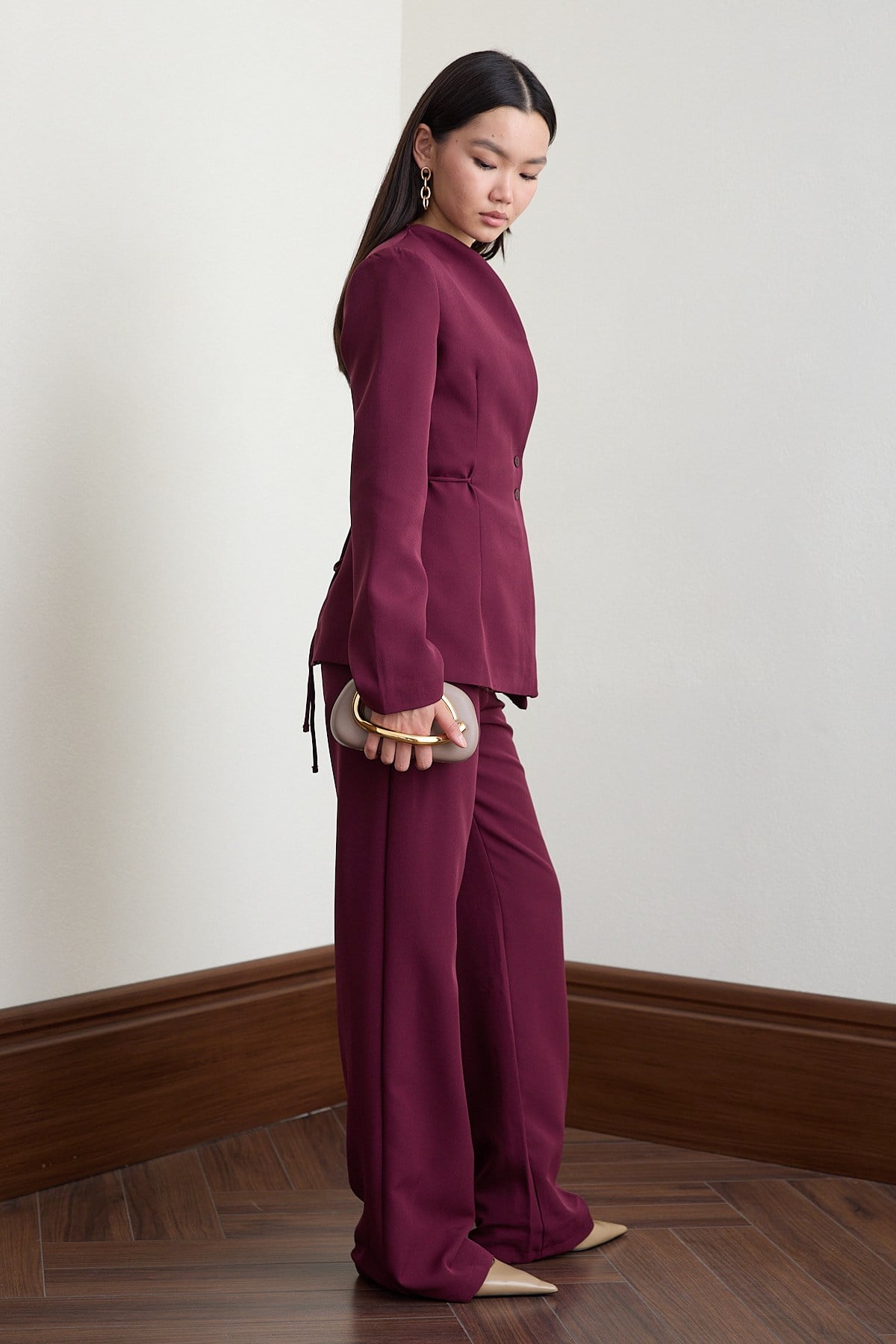 Mira Blazer Pantolon Takım - BORDO