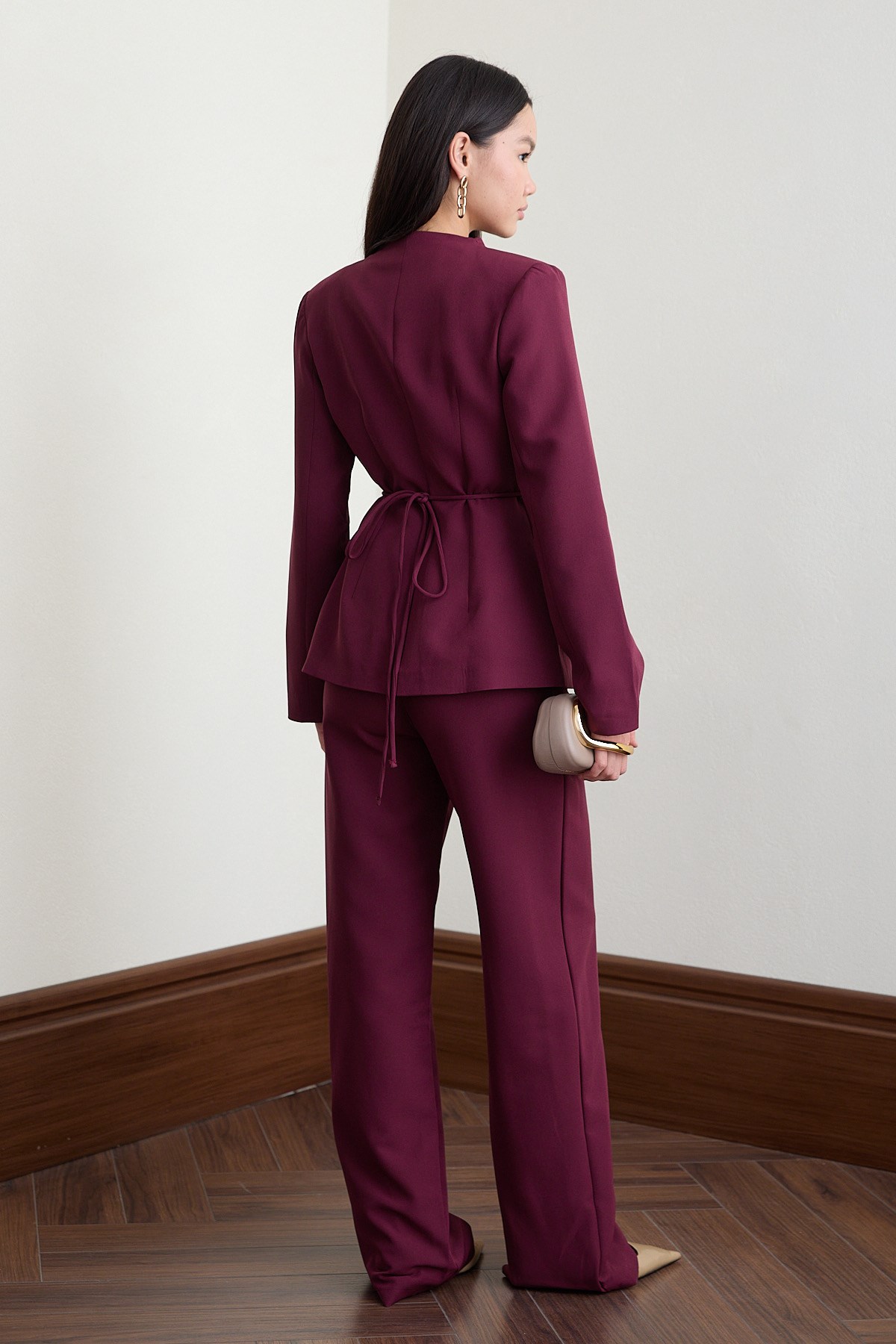 Mira Blazer Pantolon Takım - BORDO