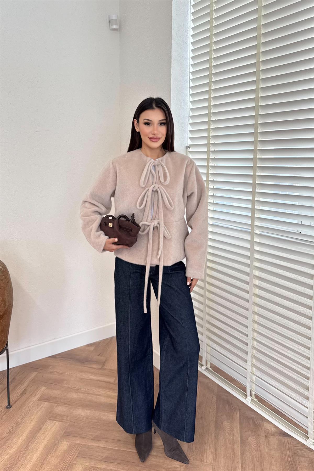 Önden bağlamalı Kimono Ceket - TAŞ