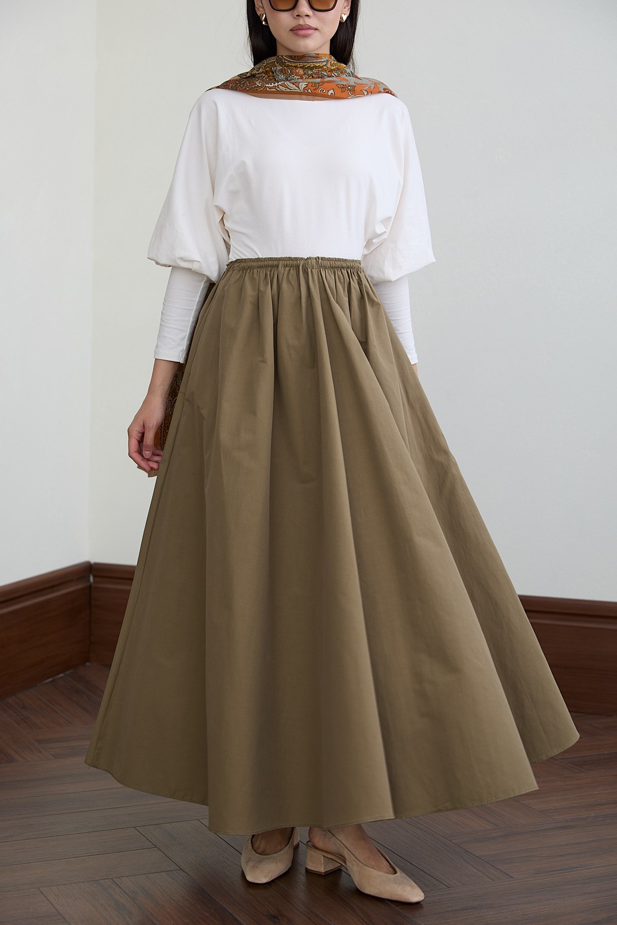 Poplin Etek - HAKİ
