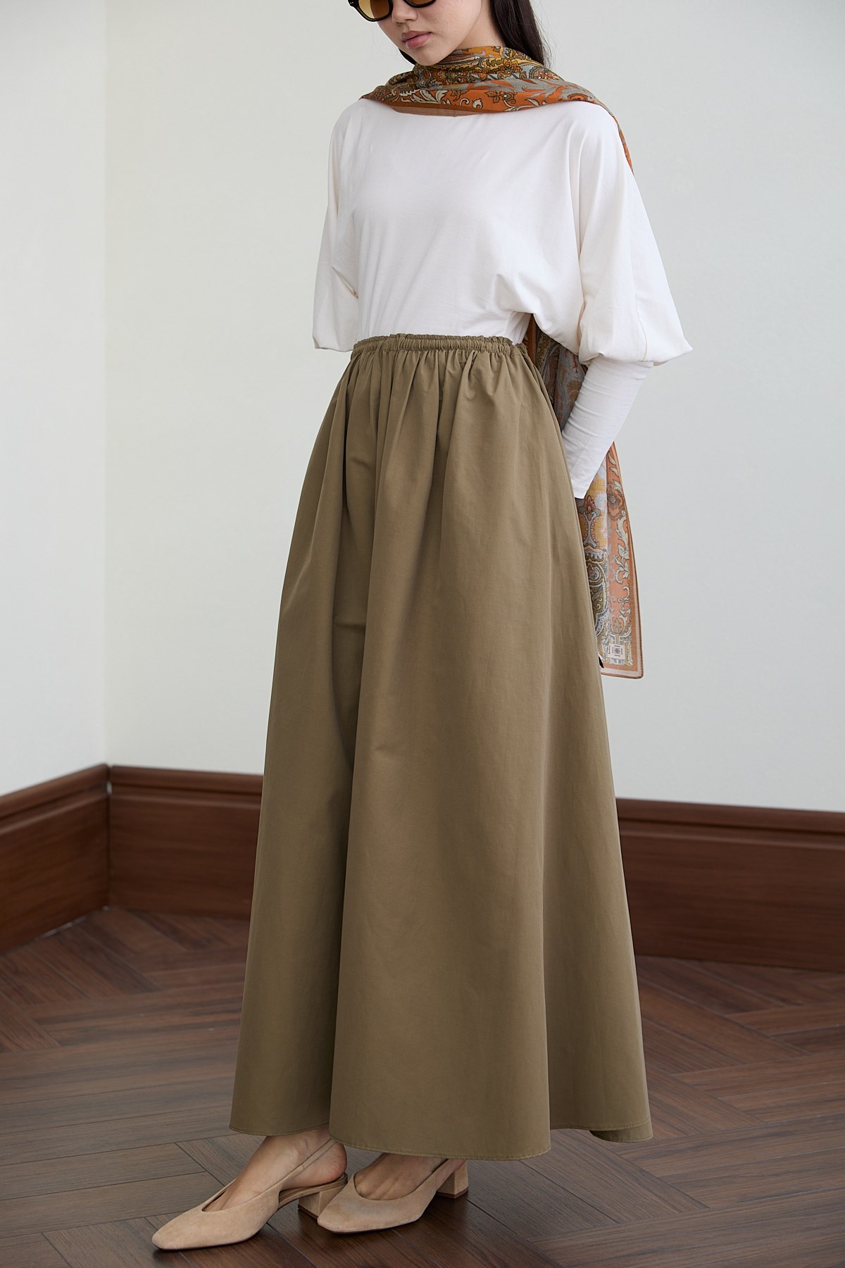 Poplin Etek - HAKİ