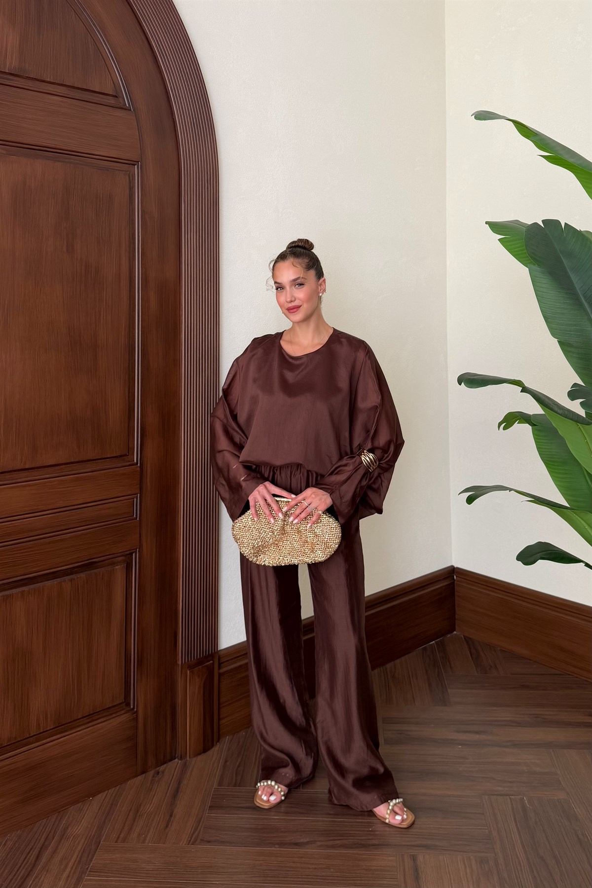 Vual Tunik Pantolon Takım - KAHVE