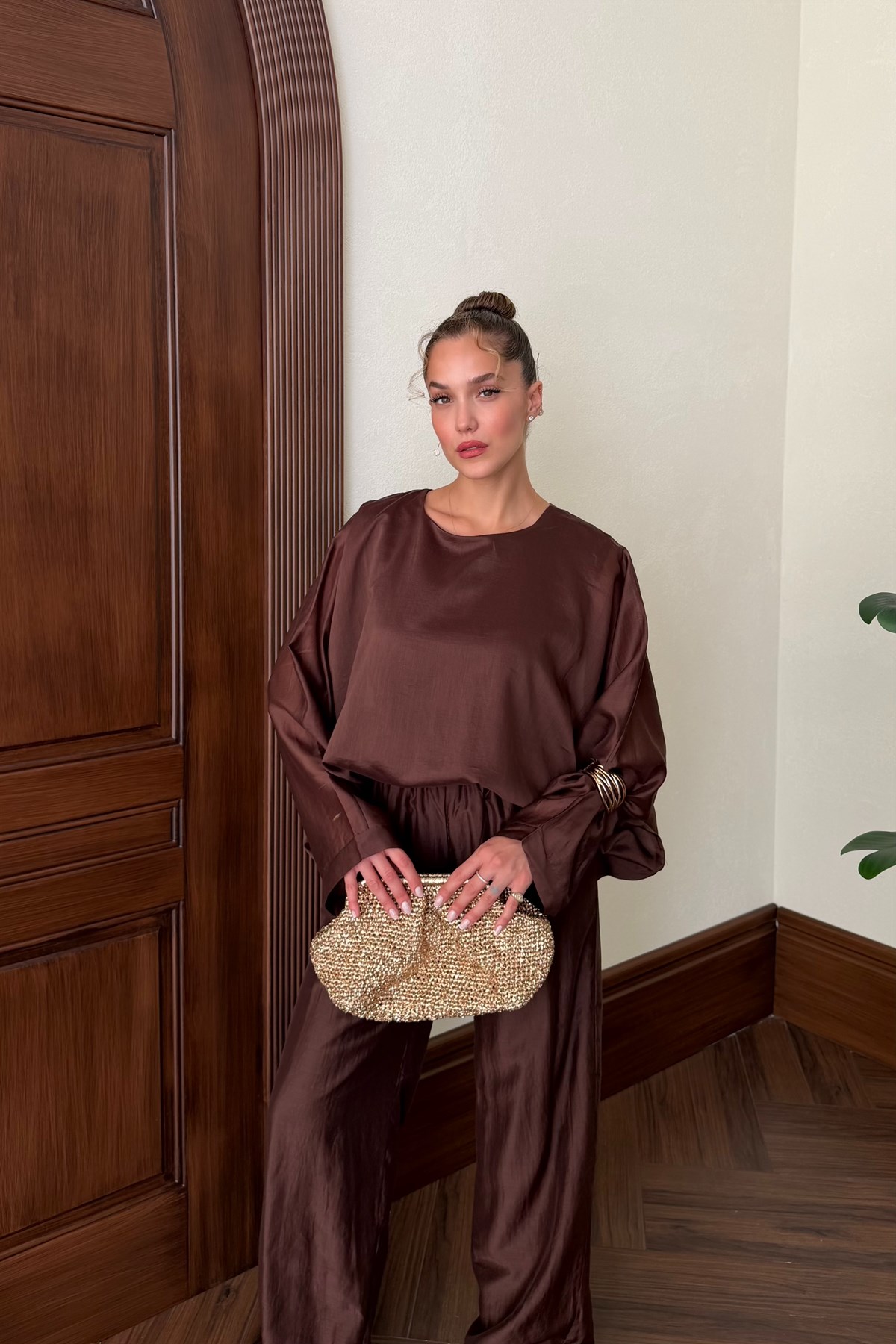 Vual Tunik Pantolon Takım - KAHVE