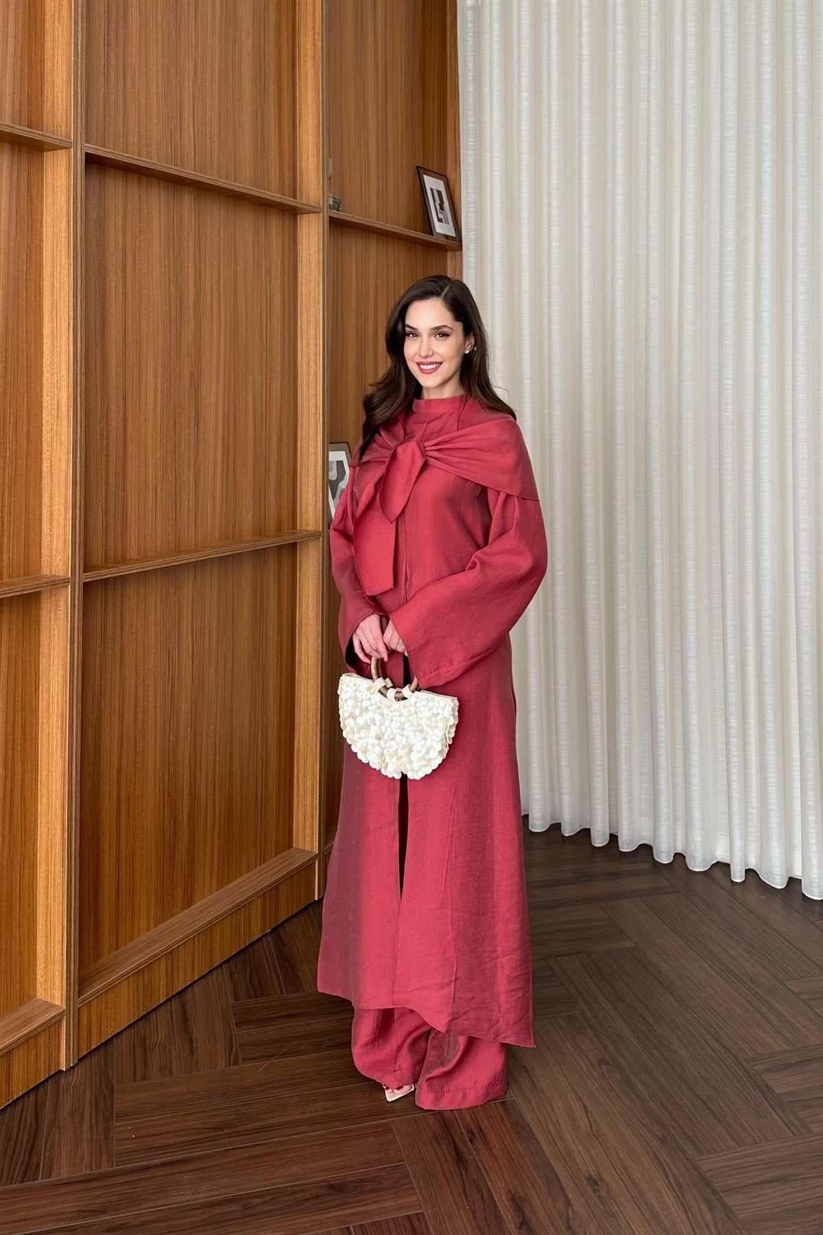 Yırtmaçlı Pantolon takım - BORDO