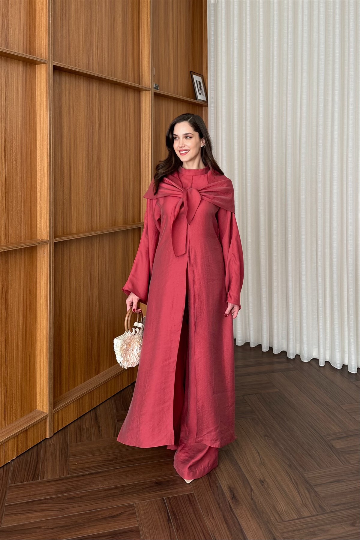 Yırtmaçlı Pantolon takım - BORDO