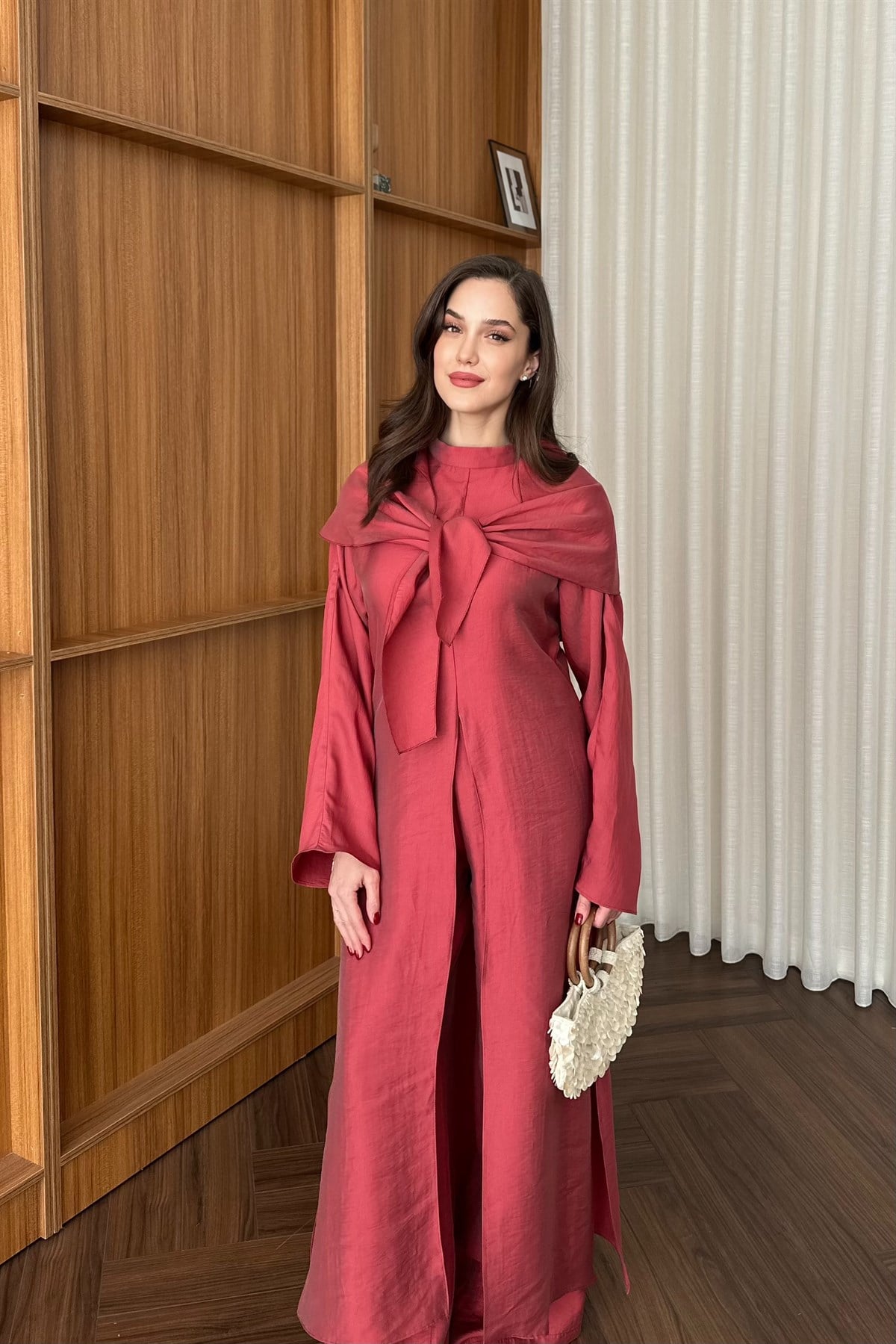 Yırtmaçlı Pantolon takım - BORDO