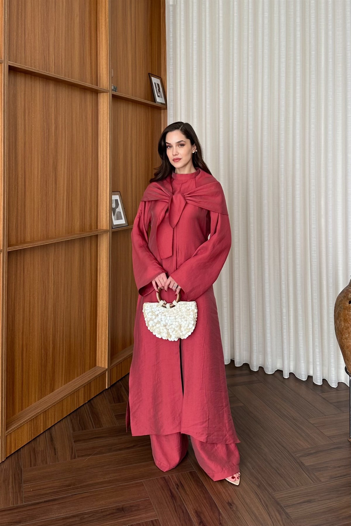 Yırtmaçlı Pantolon takım - BORDO