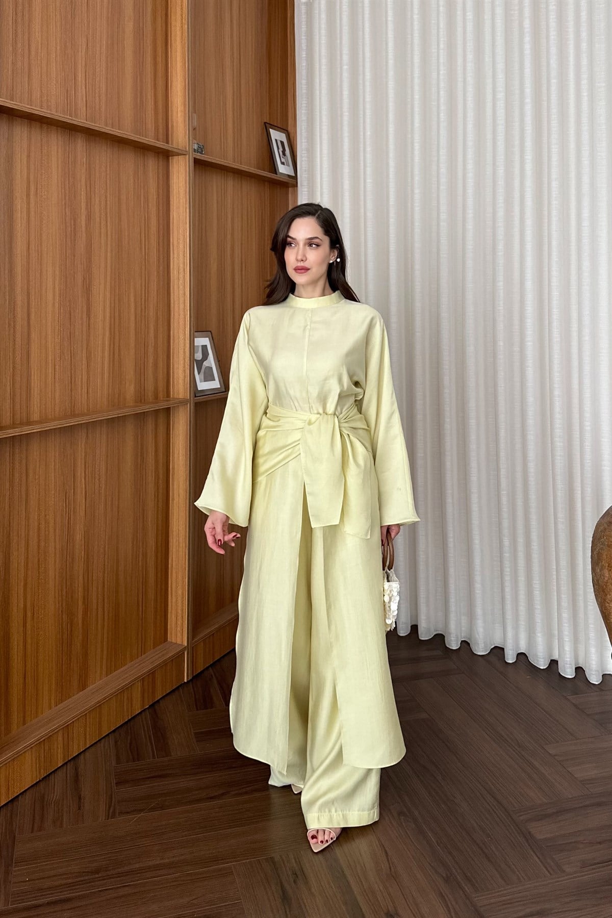 Yırtmaçlı Pantolon takım - SARI