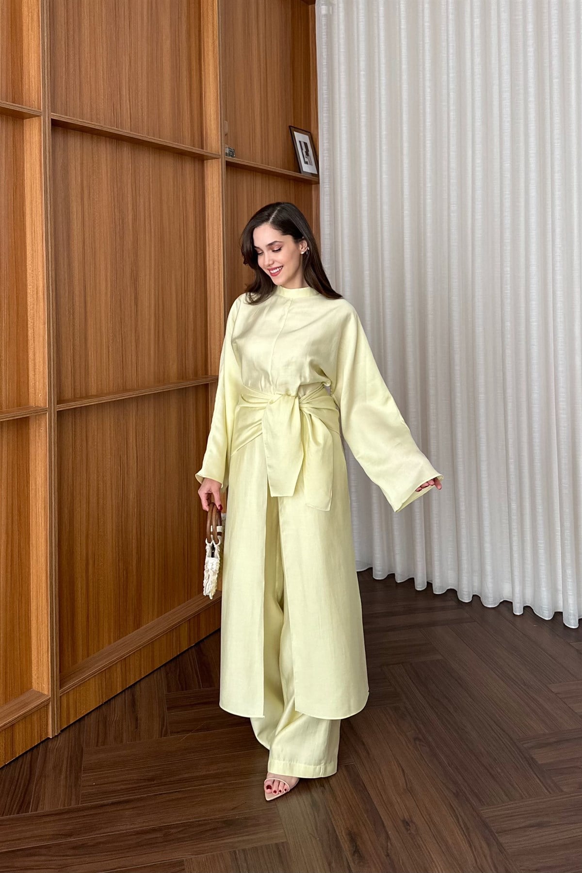 Yırtmaçlı Pantolon takım - SARI