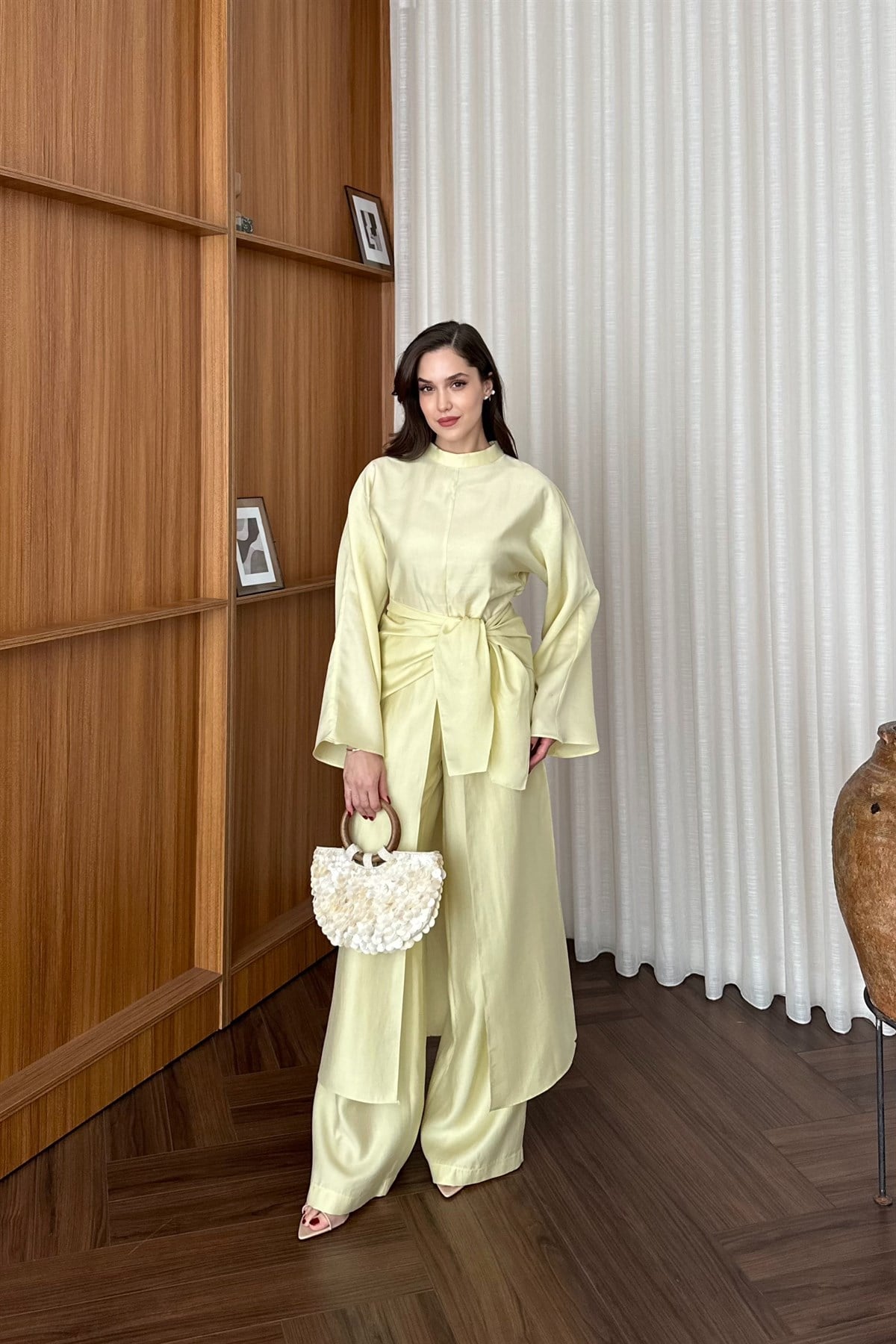 Yırtmaçlı Pantolon takım - SARI