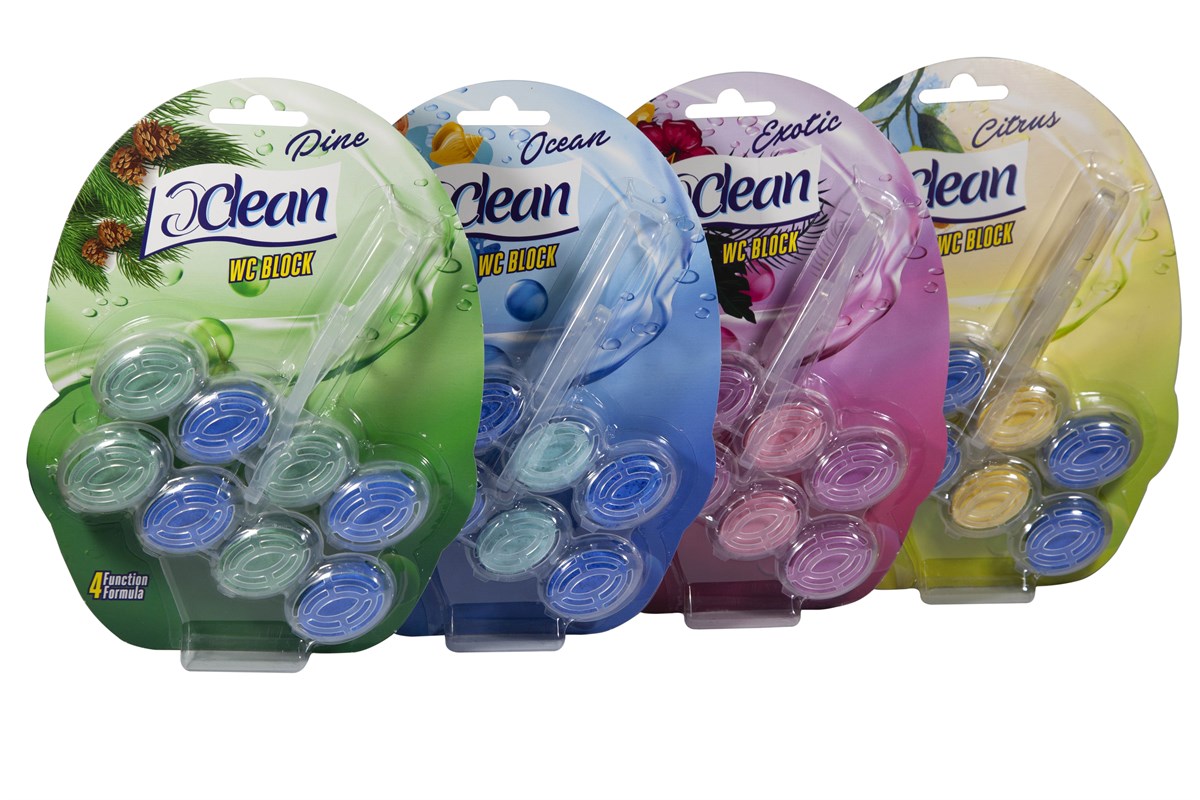 Xlean Klozet Blok 4'ü Bir Arada Paket Tuvalet Temizleyici (Çam, Okyanus,  Egzotik, Narenciye) | Clean Master