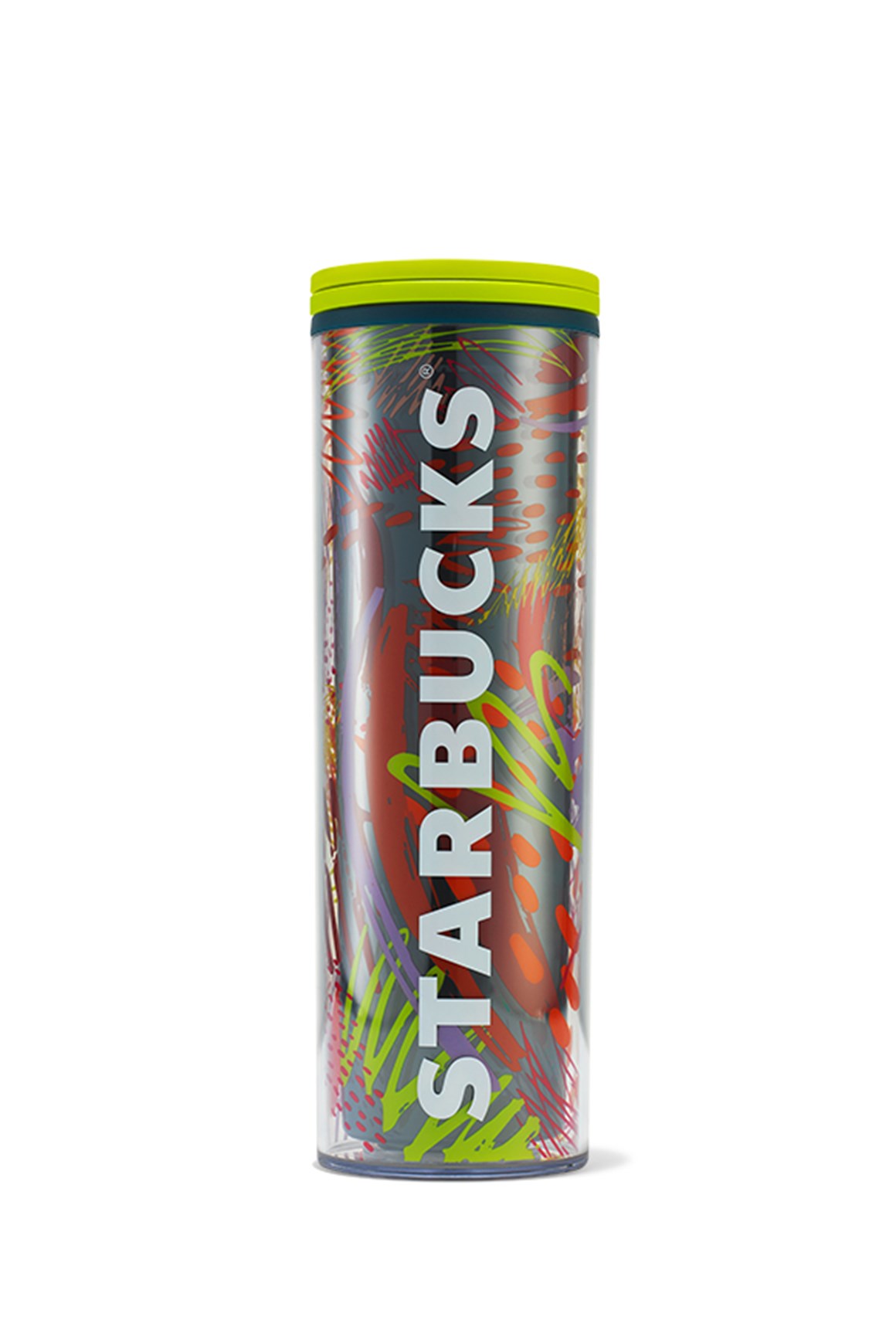 Starbucks® Renkli Desenli Plastik Termos - 473 ml - 11145145 