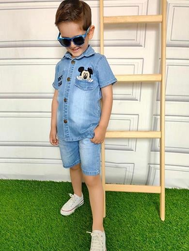 İPEK KİDS MİCKEY KOT ŞORTLU TAKIM