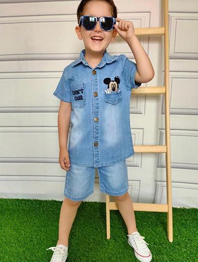 İPEK KİDS MİCKEY KOT ŞORTLU TAKIM