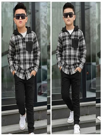 İPEKKİDS ERKEK ÇOCUK ODUNCU GÖMLEK GABARDİN PANTOLON SİYAH