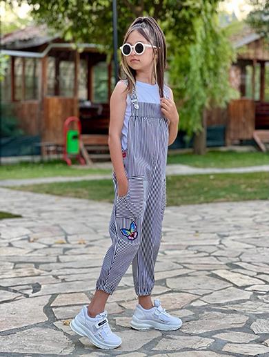 İPEKKİDS KIZ ÇOCUK GABARDİN TULUM SÜPREM TSHİRT 2Lİ KOMBİN