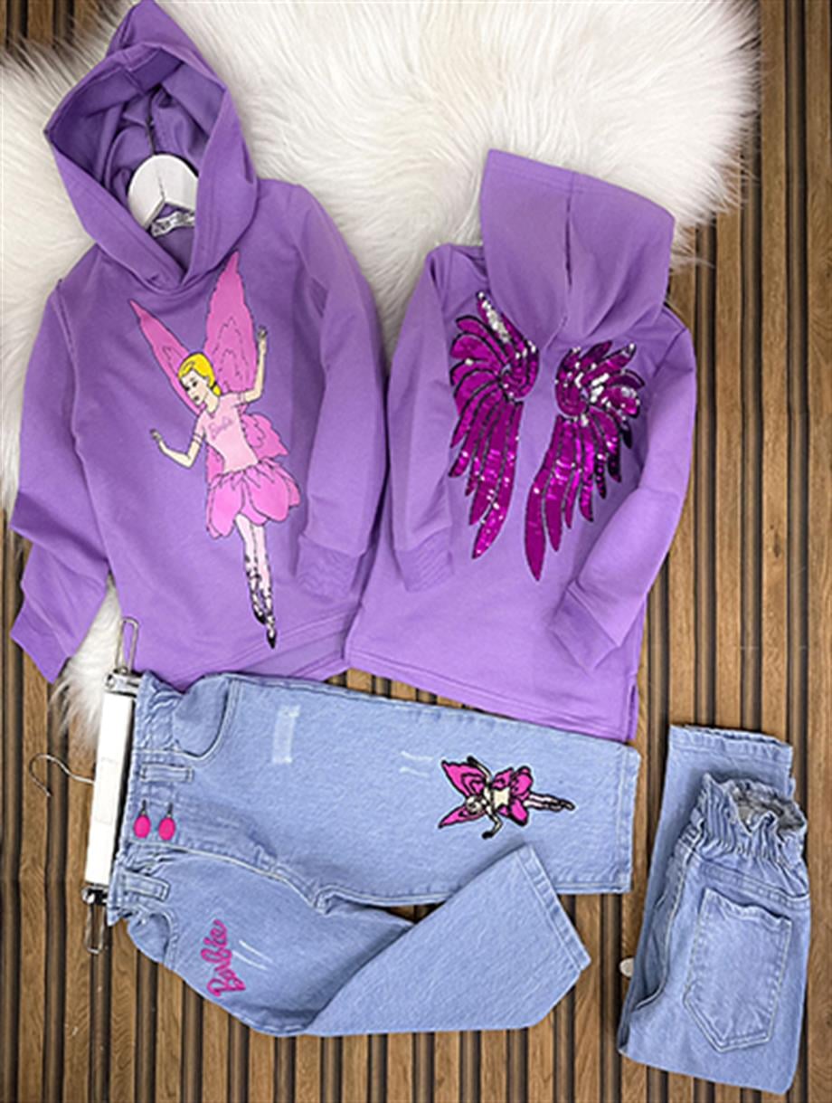 İPEK KİDS BARBİE PULLU KANATLI MOR