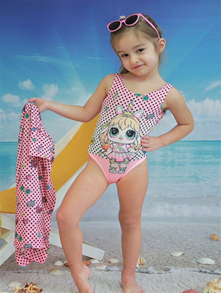İpek Kids Lol Kız Mayo Pareo dahil