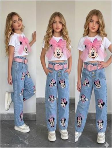 ipekkids Pantolon Bluz Kemer Kombin
