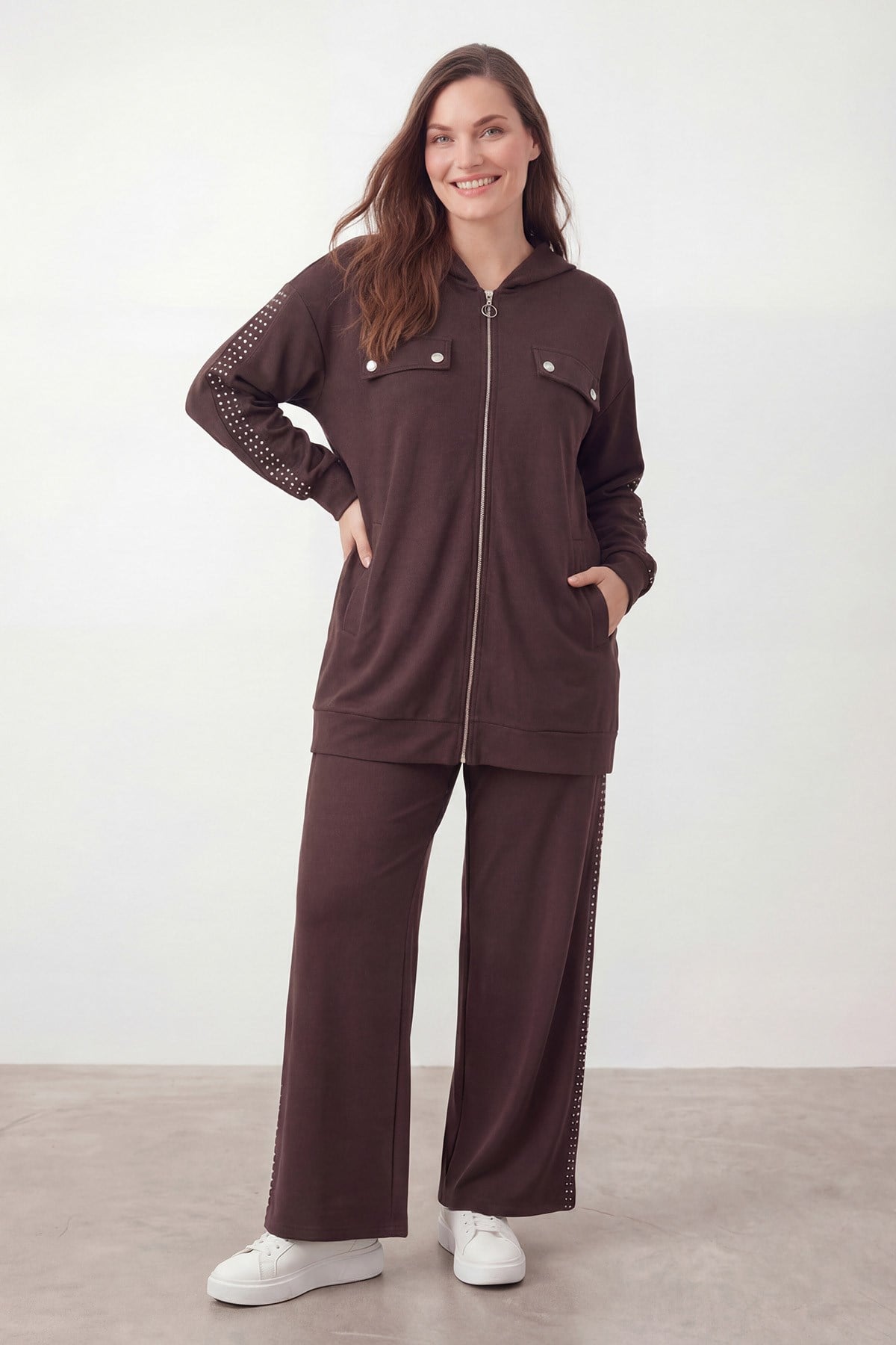 Kadın Kapüşonlu İkili Takım – 19251TKS - BROWN