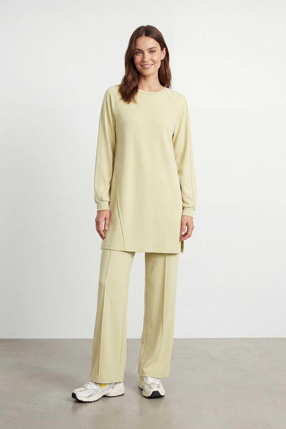 Kadın Uzun Tunik ve Pantolon İkili Takım – 14473TKS - OLIVE