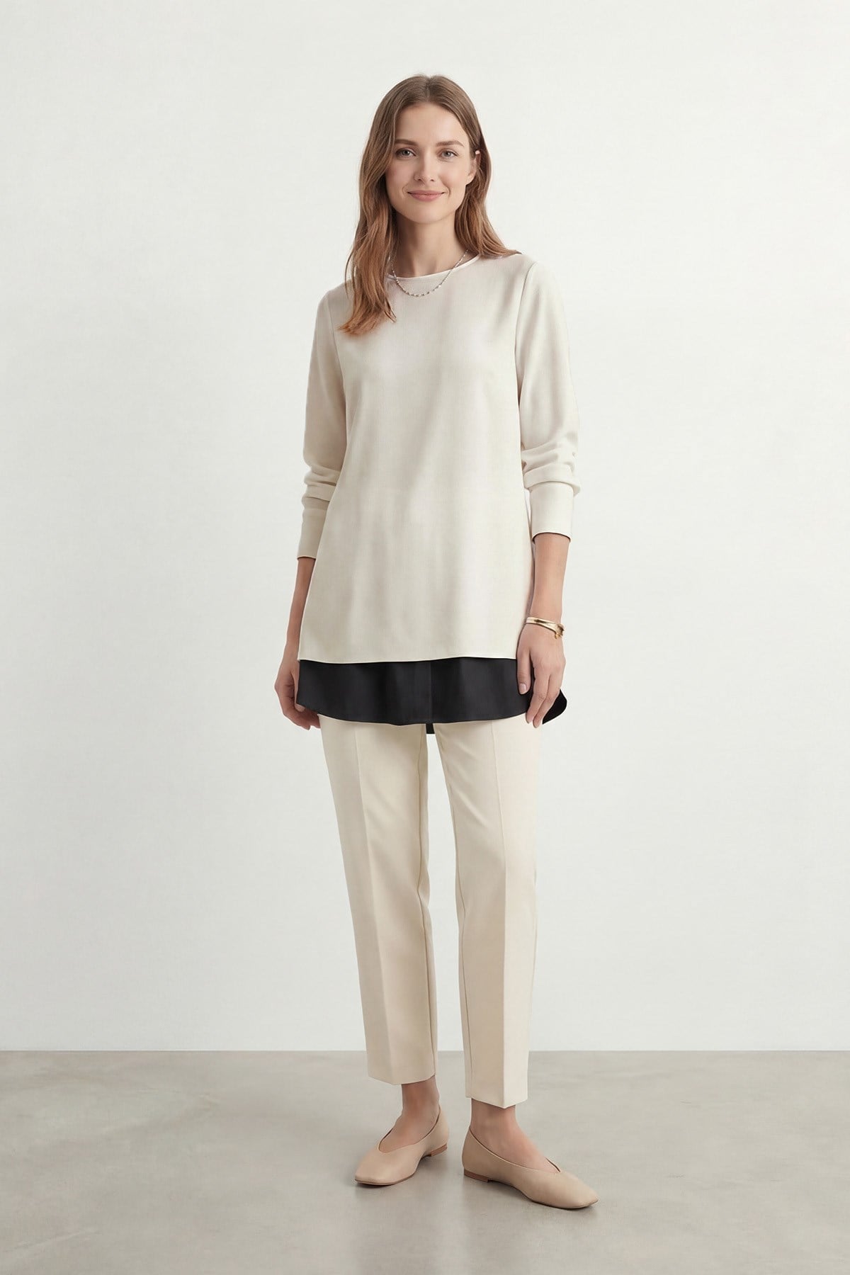 Kadın Kombin Tamamlayıcı Katmanlı Etek İçlik – 40001ETK - BLACK