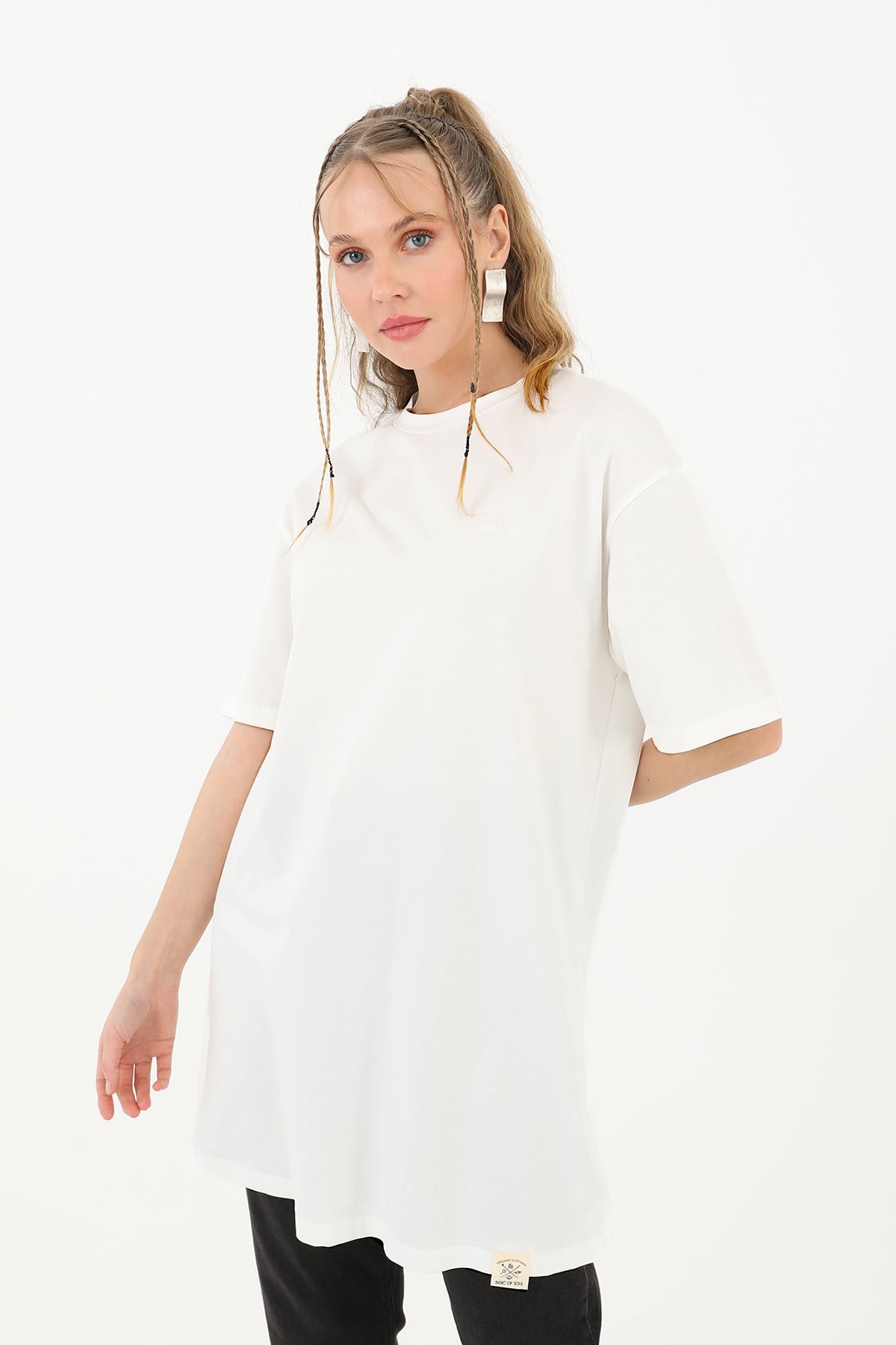 Kadın Basic T-shirt - 30727TSH - Ekru Tshirt Soul 