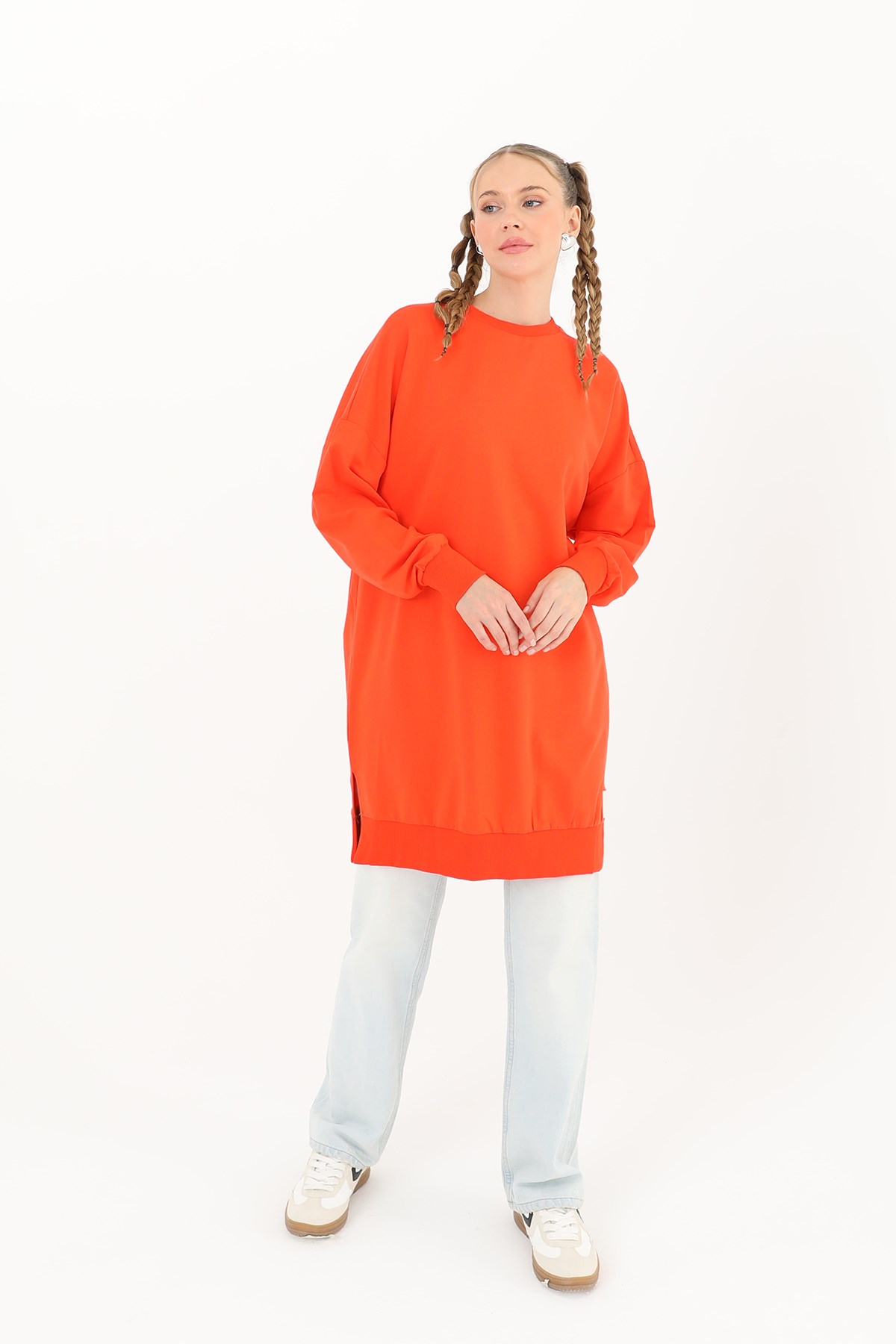 Kadın Basic Tunic - 30644TUN Açık Kırmızı Tunik Soul 