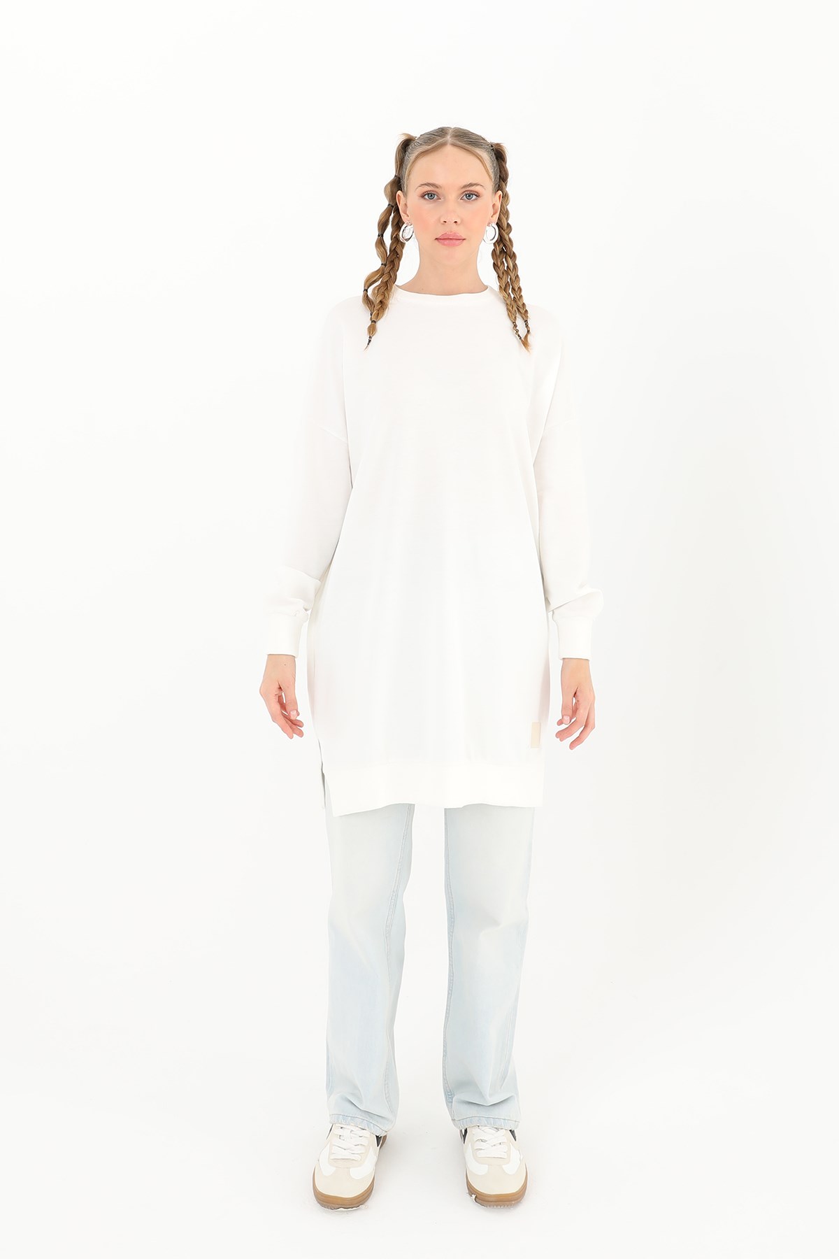 Kadın Basic Tunic - 30644TUN Ekru Tunik Soul 