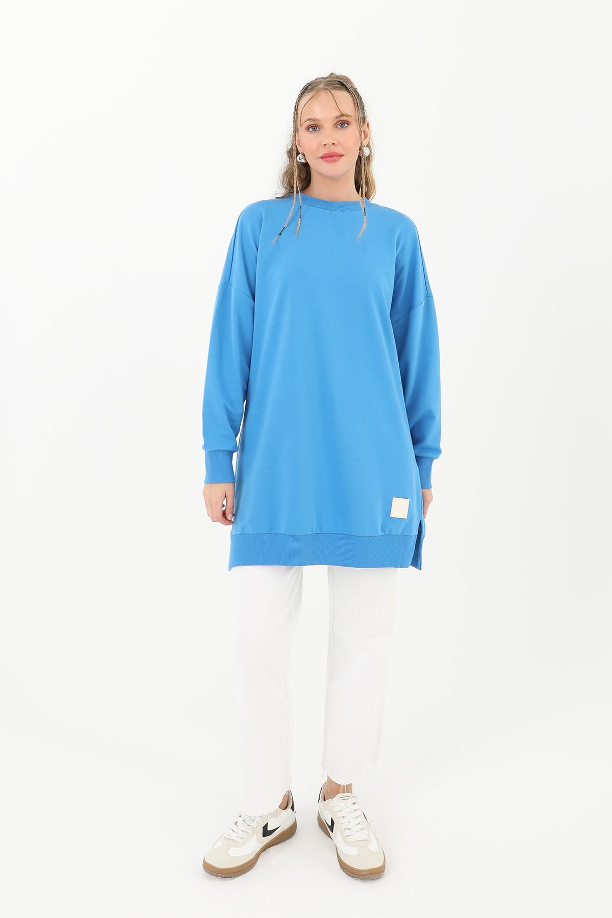 Kadın Basic Tunic - 30644TUN Mavi Tunik Soul 