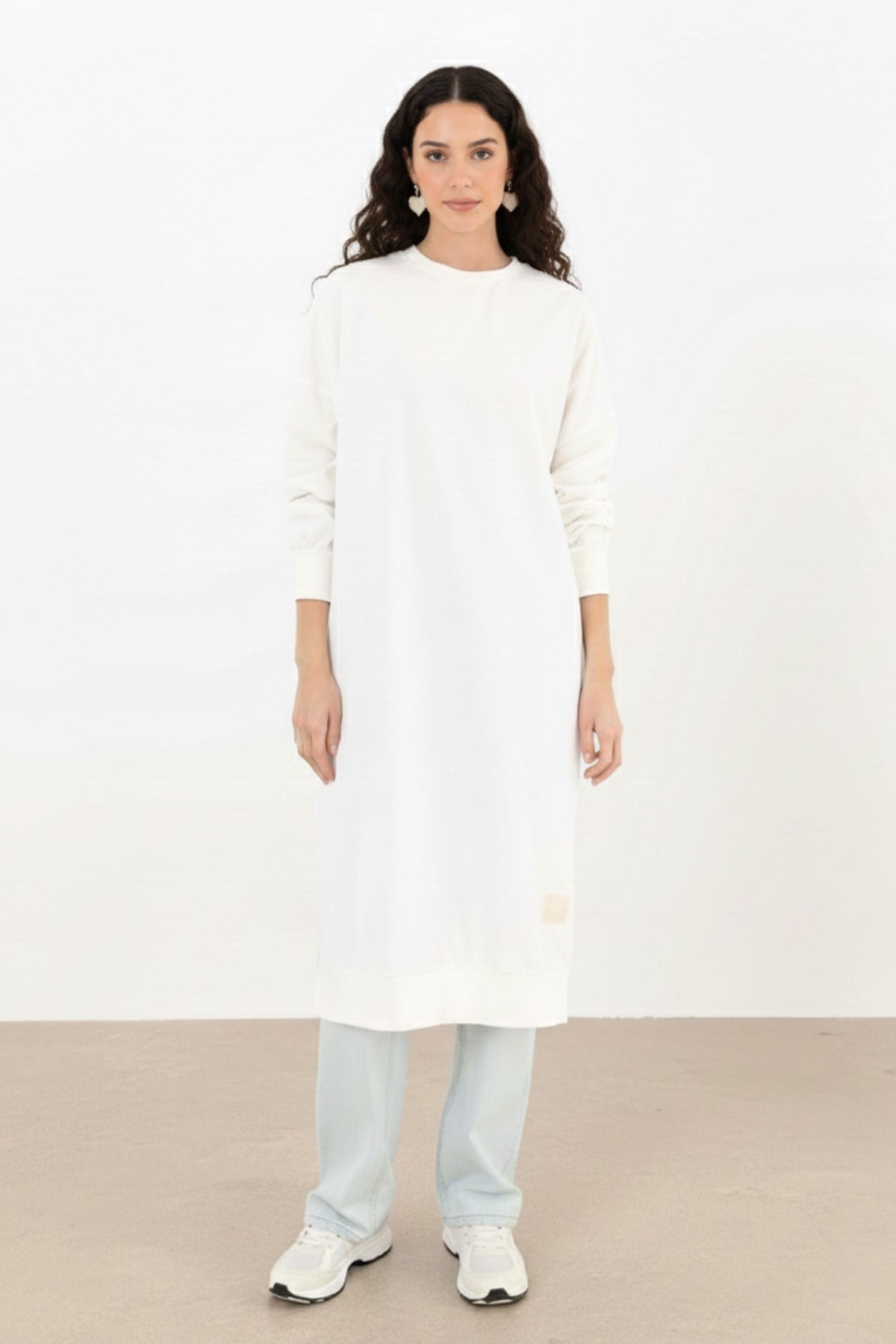 Kadın Basic Tunic - 30645TUN Ekru Tunik Soul 